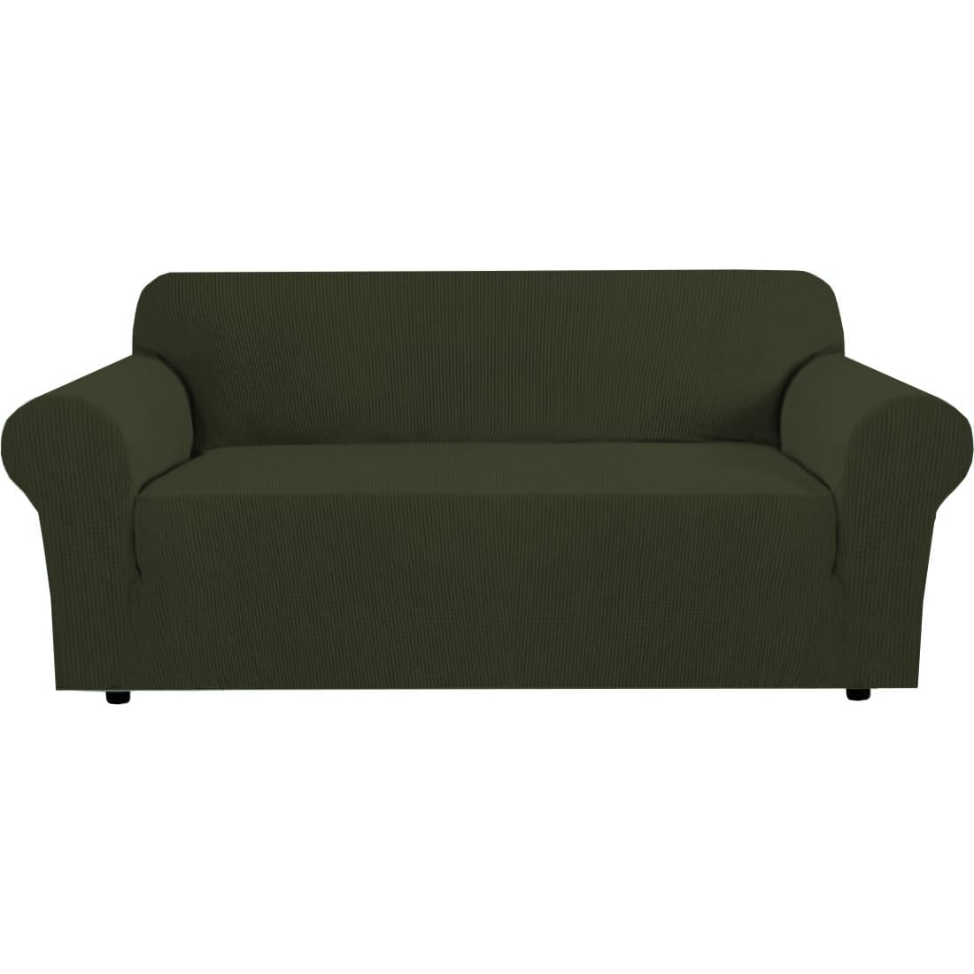 H.VERSAILTEX Stretch Sofa Covers for 3 Cushion Couch Covers Sofa Slipcovers for Living Room Feature Thick Checked Jacquard Fabric with Elastic Bottom, Sofa Large - Sand