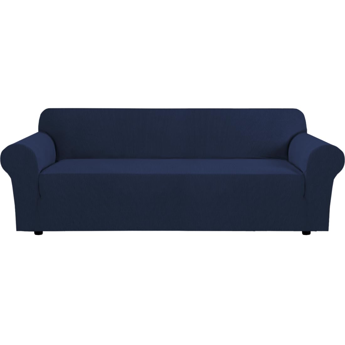 H.VERSAILTEX Stretch Sofa Covers for 3 Cushion Couch Covers Sofa Slipcovers for Living Room Feature Thick Checked Jacquard Fabric with Elastic Bottom, Sofa Large - Sand