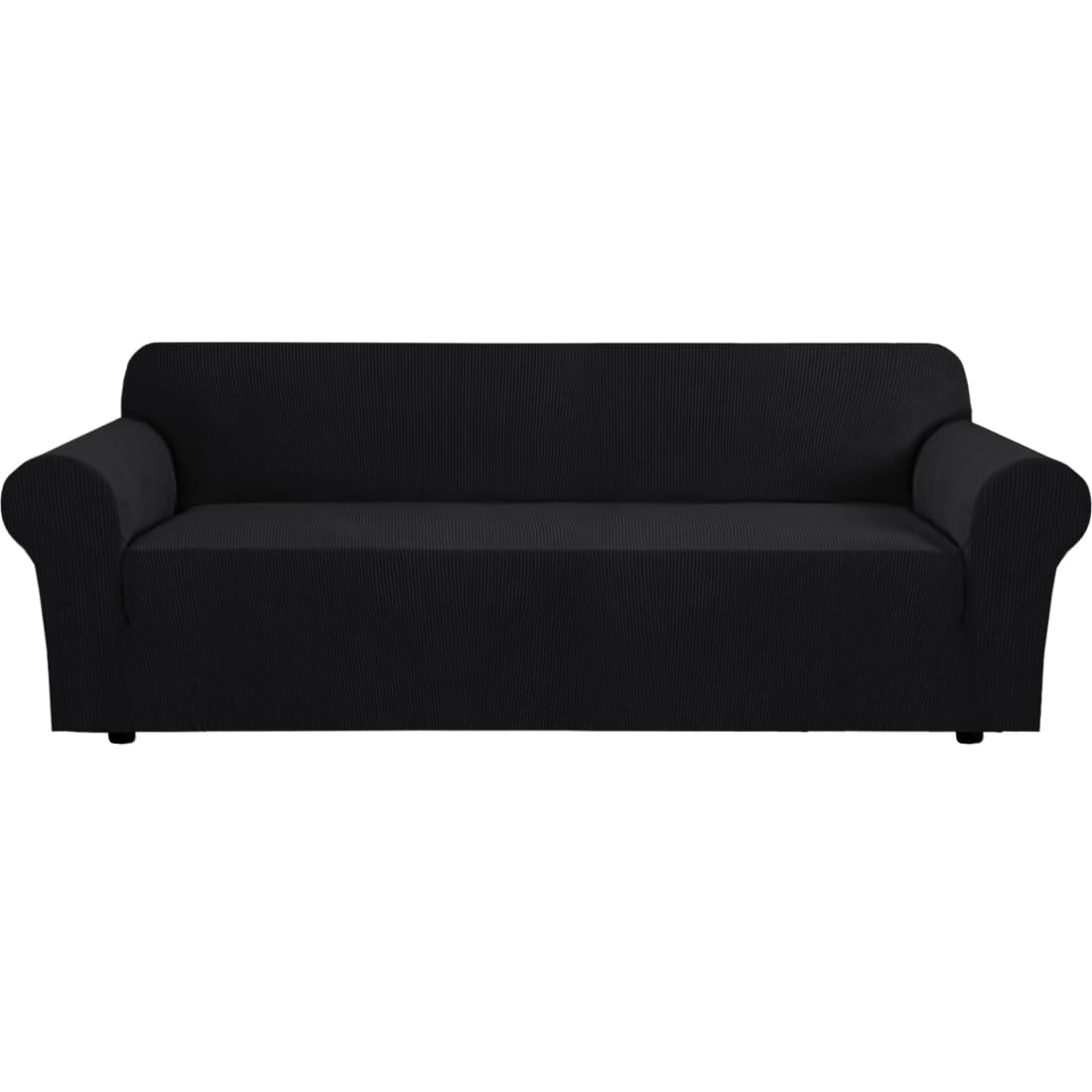 H.VERSAILTEX Stretch Sofa Covers for 3 Cushion Couch Covers Sofa Slipcovers for Living Room Feature Thick Checked Jacquard Fabric with Elastic Bottom, Sofa Large - Sand