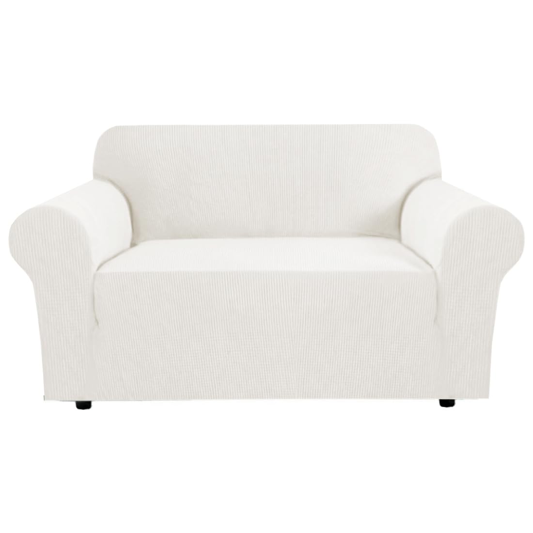 H.VERSAILTEX Stretch Sofa Covers for 3 Cushion Couch Covers Sofa Slipcovers for Living Room Feature Thick Checked Jacquard Fabric with Elastic Bottom, Sofa Large - Sand