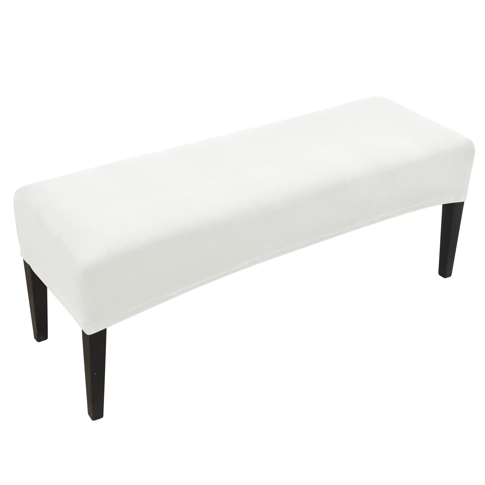 FORCHEER Dining Bench Cover Velvet Black Bench Slipcover for Living Room Rectangle 59inch Bench Seat Protector for Bedroom, Kitchen Washable(Velvet-Black)