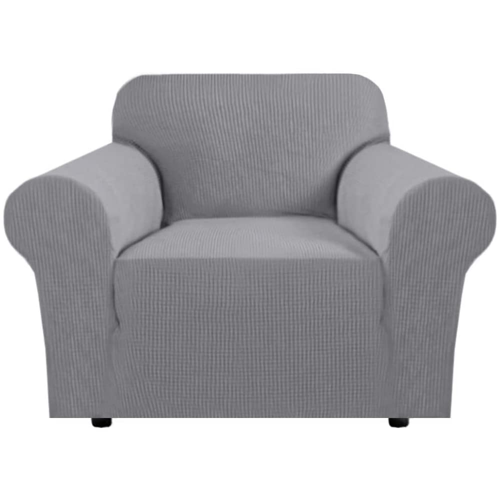H.VERSAILTEX Stretch Sofa Covers for 3 Cushion Couch Covers Sofa Slipcovers for Living Room Feature Thick Checked Jacquard Fabric with Elastic Bottom, Sofa Large - Sand