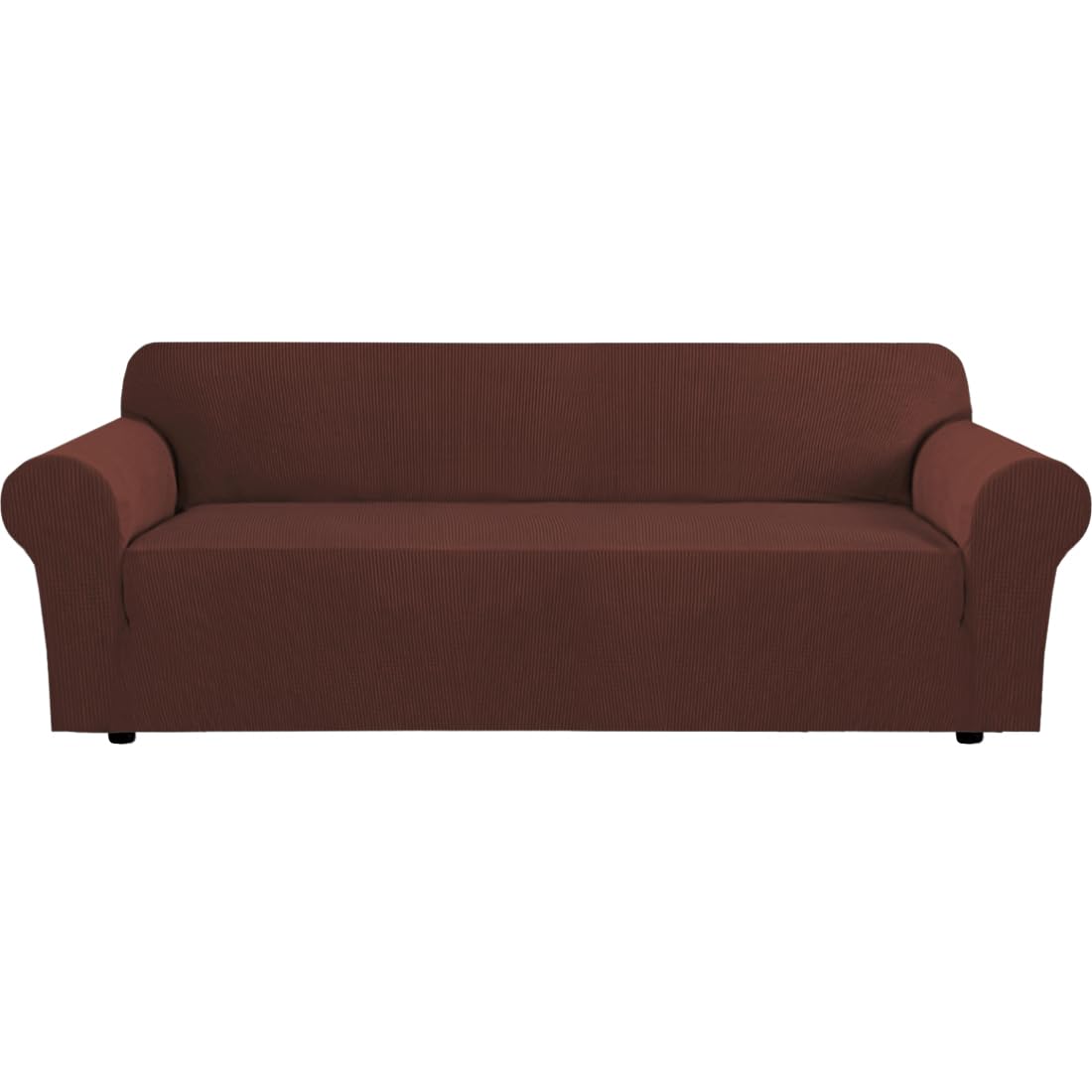 H.VERSAILTEX Stretch Sofa Covers for 3 Cushion Couch Covers Sofa Slipcovers for Living Room Feature Thick Checked Jacquard Fabric with Elastic Bottom, Sofa Large - Sand