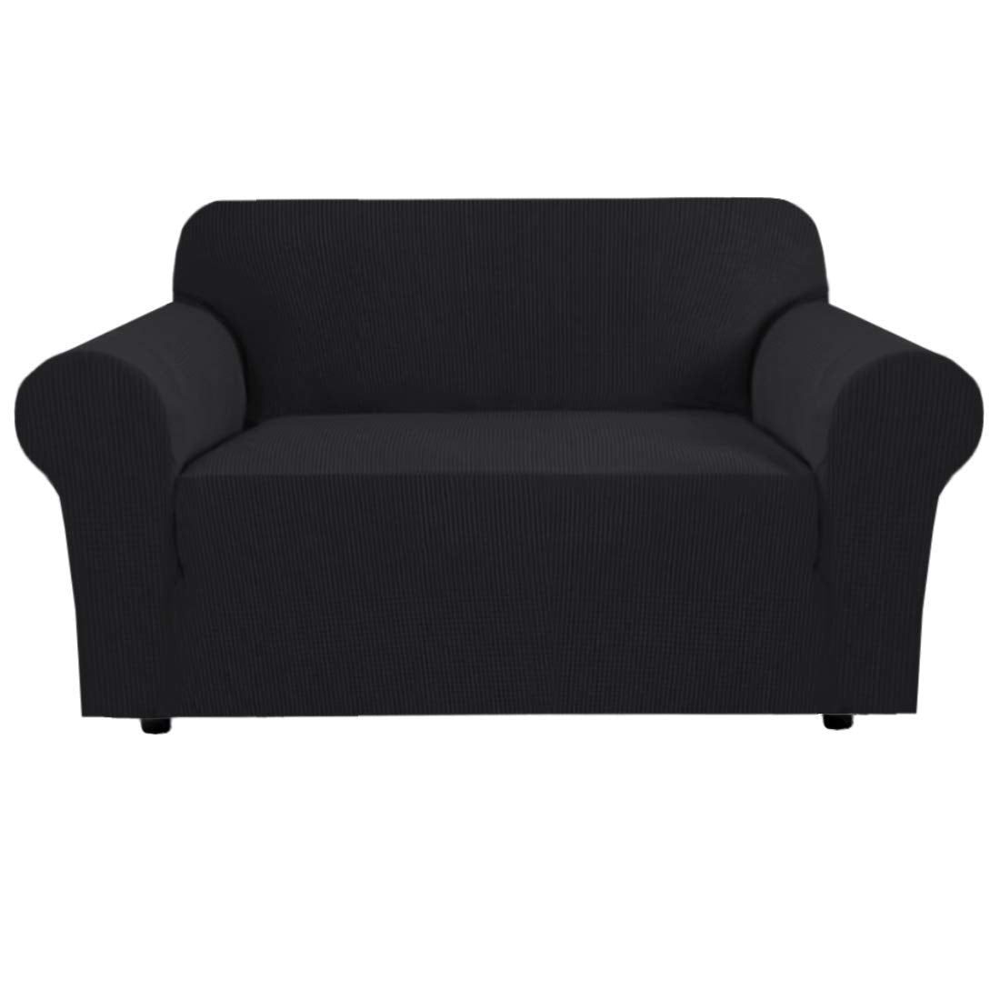 H.VERSAILTEX Stretch Sofa Covers for 3 Cushion Couch Covers Sofa Slipcovers for Living Room Feature Thick Checked Jacquard Fabric with Elastic Bottom, Sofa Large - Sand