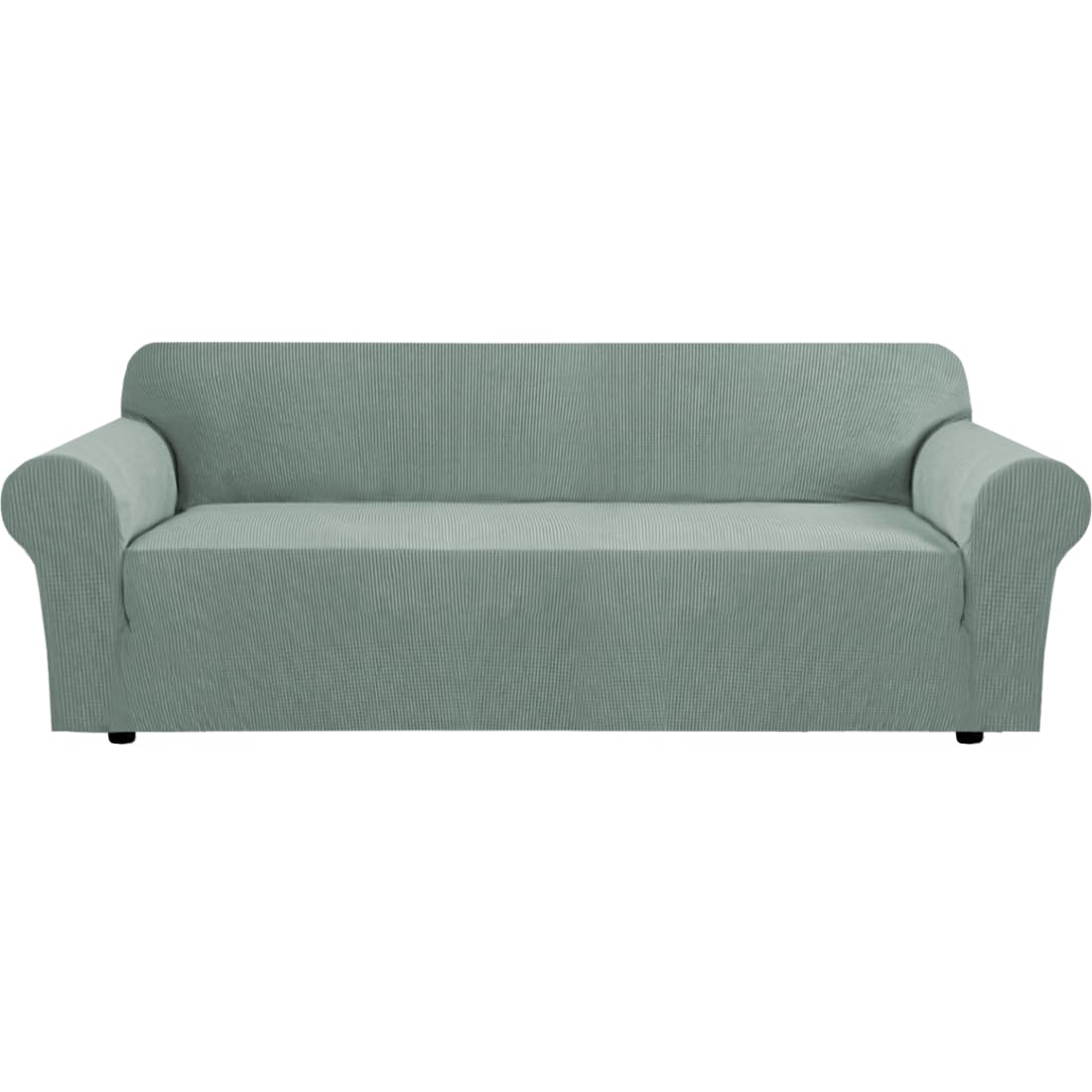 H.VERSAILTEX Stretch Sofa Covers for 3 Cushion Couch Covers Sofa Slipcovers for Living Room Feature Thick Checked Jacquard Fabric with Elastic Bottom, Sofa Large - Sand