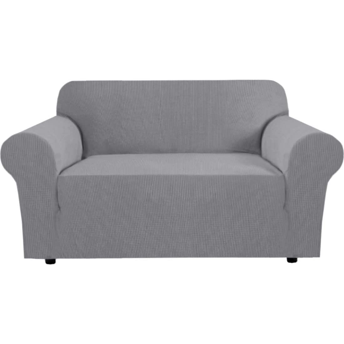 H.VERSAILTEX Stretch Sofa Covers for 3 Cushion Couch Covers Sofa Slipcovers for Living Room Feature Thick Checked Jacquard Fabric with Elastic Bottom, Sofa Large - Sand
