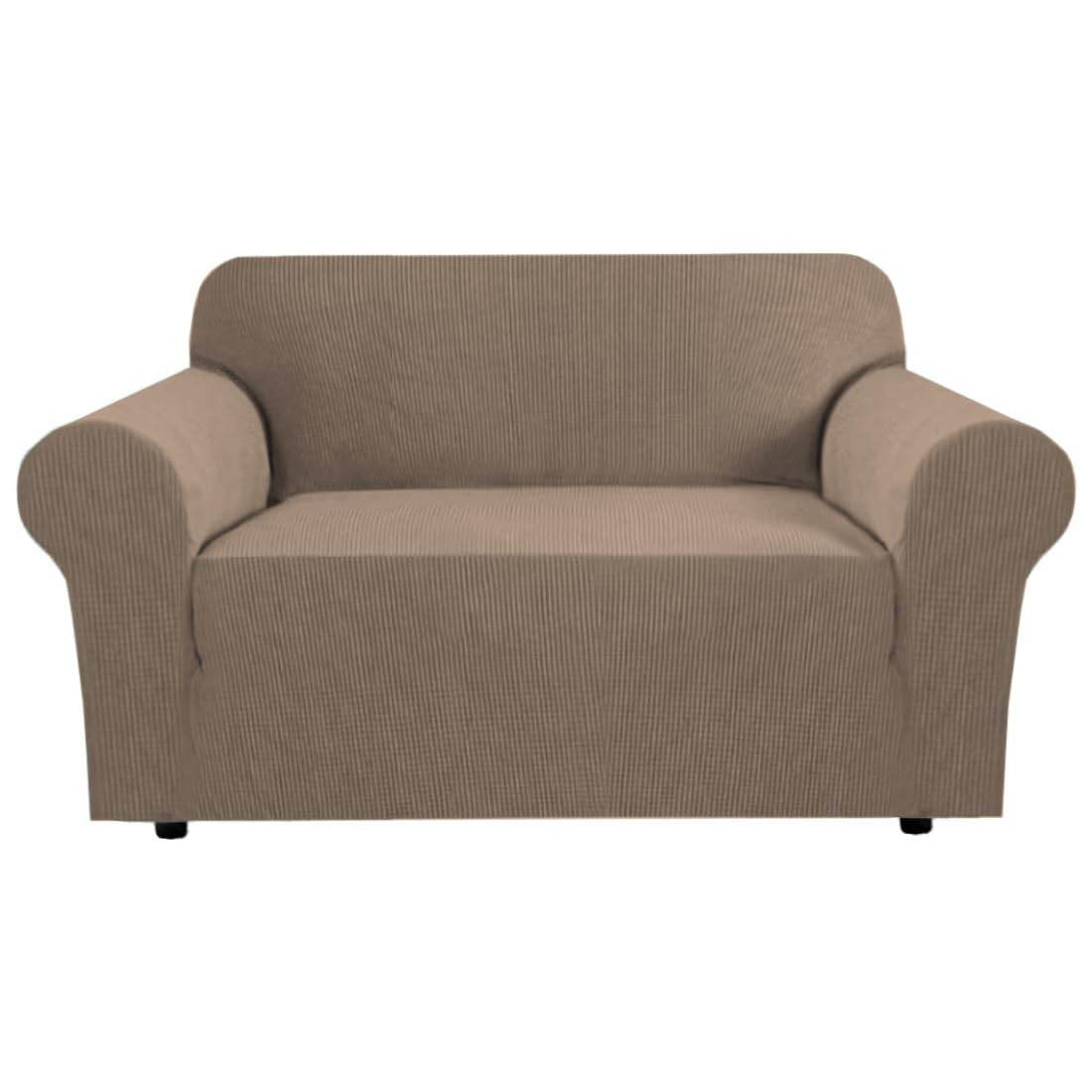 H.VERSAILTEX Stretch Sofa Covers for 3 Cushion Couch Covers Sofa Slipcovers for Living Room Feature Thick Checked Jacquard Fabric with Elastic Bottom, Sofa Large - Sand