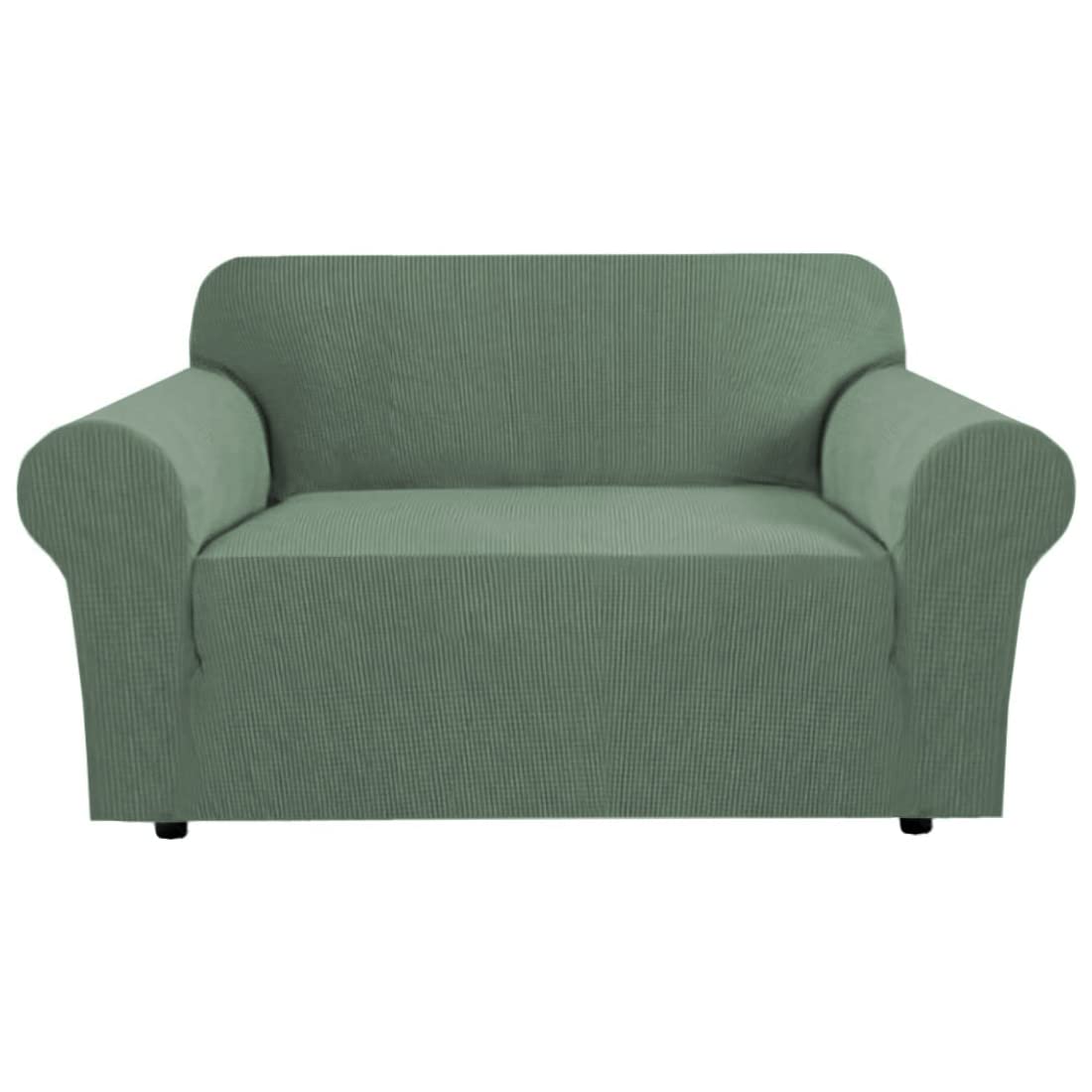 H.VERSAILTEX Stretch Sofa Covers for 3 Cushion Couch Covers Sofa Slipcovers for Living Room Feature Thick Checked Jacquard Fabric with Elastic Bottom, Sofa Large - Sand