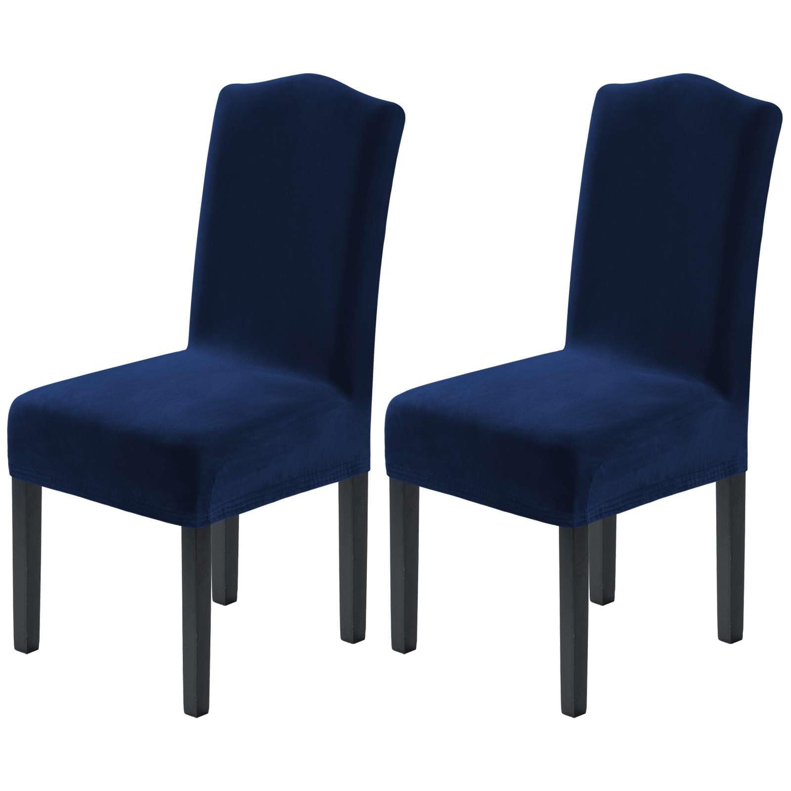 H.VERSAILTEX Dining Chair Covers Stretch for Dining Room Set of 4 Parson Chair Slipcovers Protectors, Soft Thick Solid Velvet Fabric Washable, Taupe