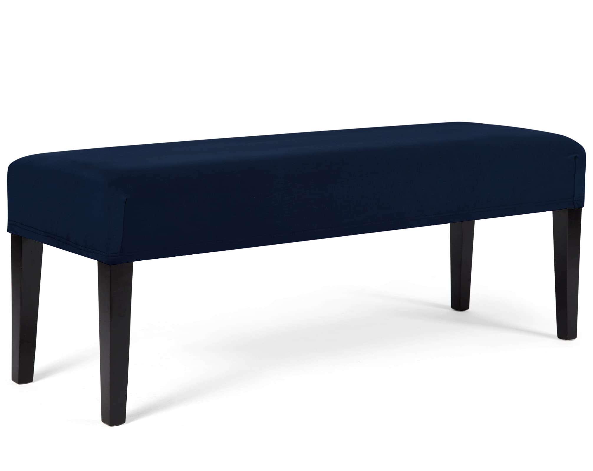 WOMACO Dining Room Bench Covers Stretch Spandex Upholstered Bench Seat Cushion Slipcovers for Kitchen Dining Bench Seat Protector (Black, Medium)