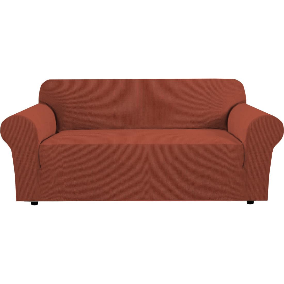 H.VERSAILTEX Stretch Sofa Covers for 3 Cushion Couch Covers Sofa Slipcovers for Living Room Feature Thick Checked Jacquard Fabric with Elastic Bottom, Sofa Large - Sand