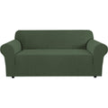 H.VERSAILTEX Stretch Sofa Covers for 3 Cushion Couch Covers Sofa Slipcovers for Living Room Feature Thick Checked Jacquard Fabric with Elastic Bottom, Sofa Large - Sand