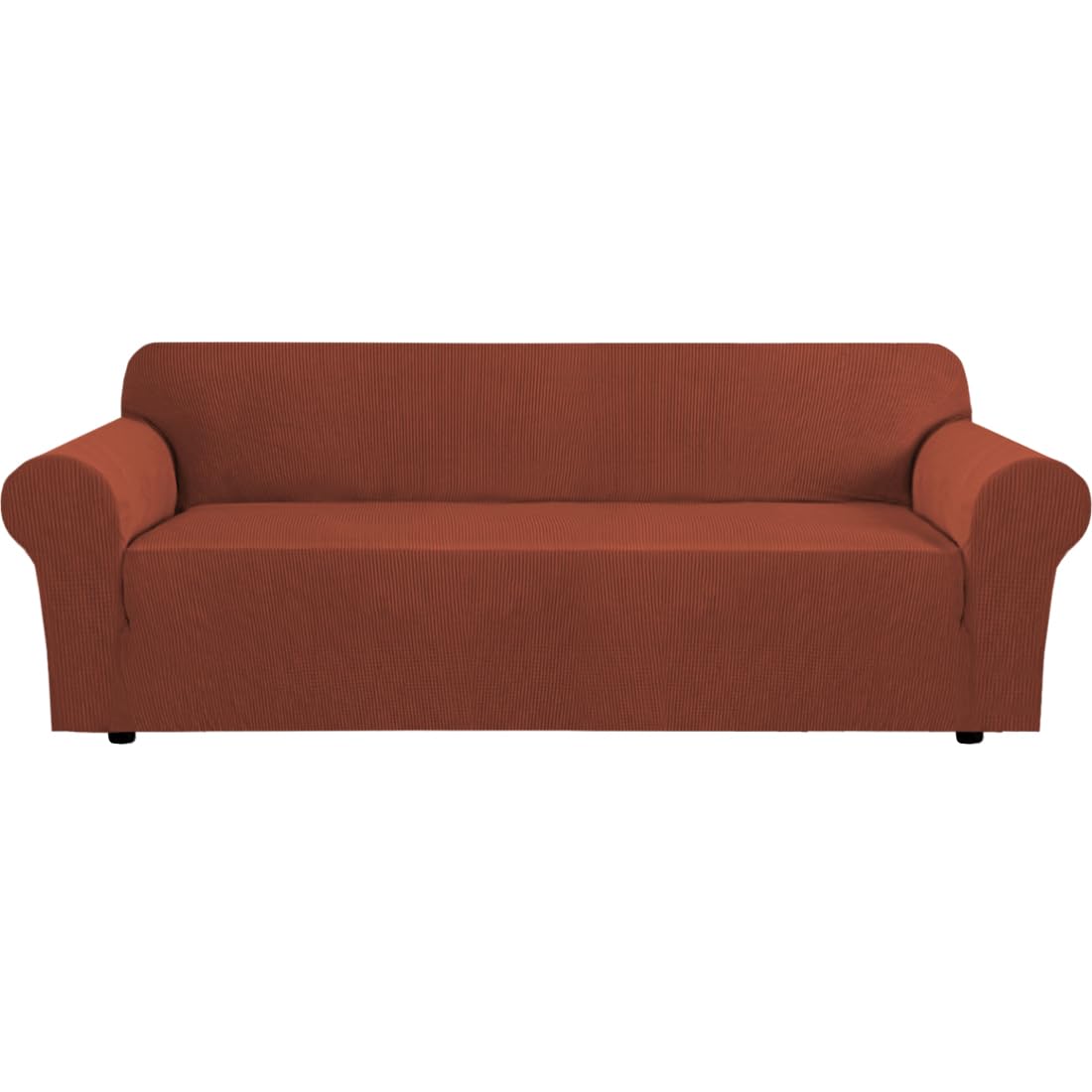 H.VERSAILTEX Stretch Sofa Covers for 3 Cushion Couch Covers Sofa Slipcovers for Living Room Feature Thick Checked Jacquard Fabric with Elastic Bottom, Sofa Large - Sand