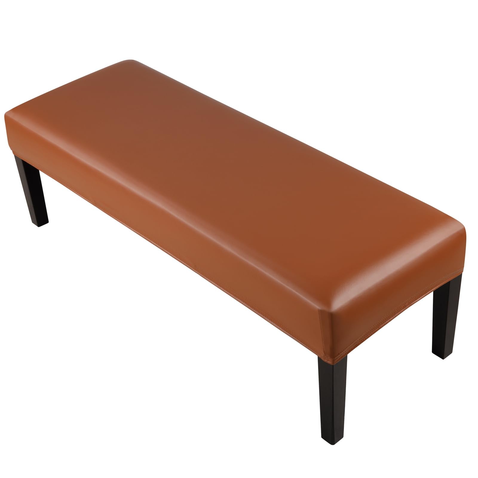 YISUN Dining Room Bench Covers, PU Leather Waterproof Upholstered Bench Slipcover, Removable Washable Bench Seat Protectors for Living Room, Bedroom, Kitchen(PU Coffee)
