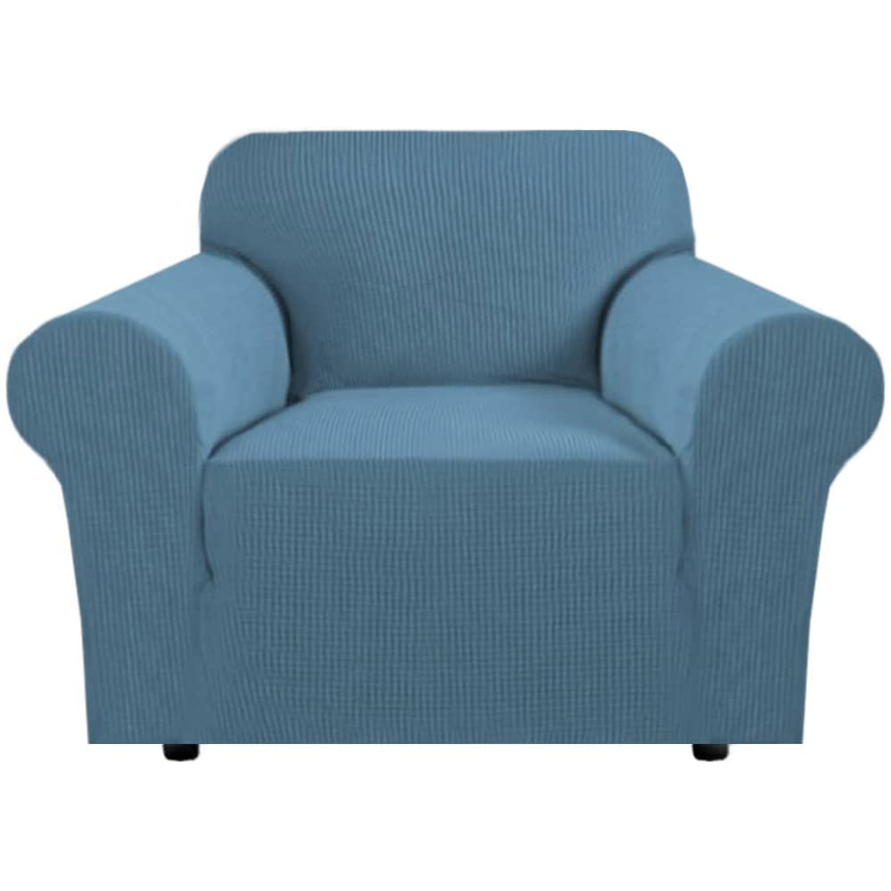 H.VERSAILTEX Stretch Sofa Covers for 3 Cushion Couch Covers Sofa Slipcovers for Living Room Feature Thick Checked Jacquard Fabric with Elastic Bottom, Sofa Large - Sand