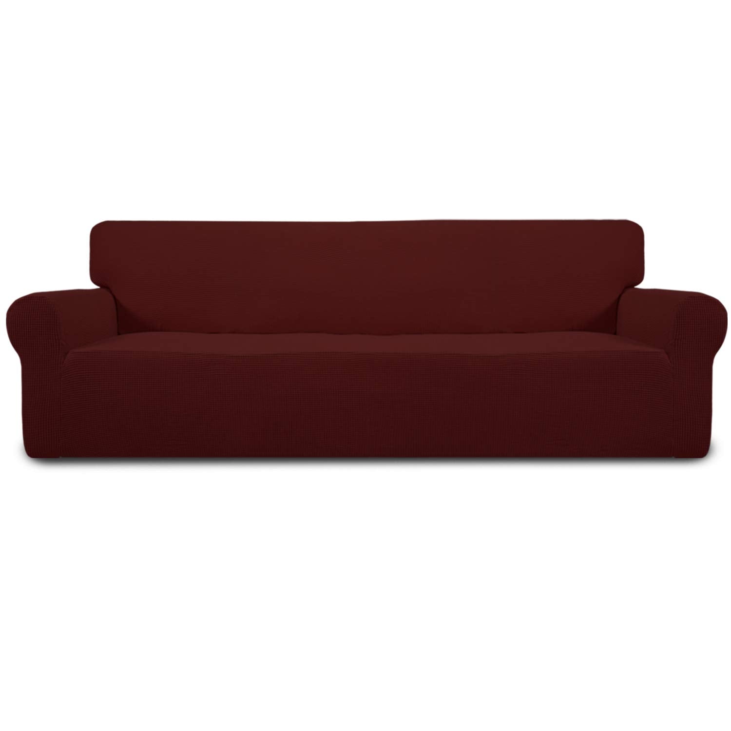 Easy-Going Stretch Sofa Slipcover 1-Piece Sofa Cover Furniture Protector Couch Soft with Elastic Bottom for Kids, Polyester Spandex Jacquard Fabric Small Checks (Sofa, Dark Gray)