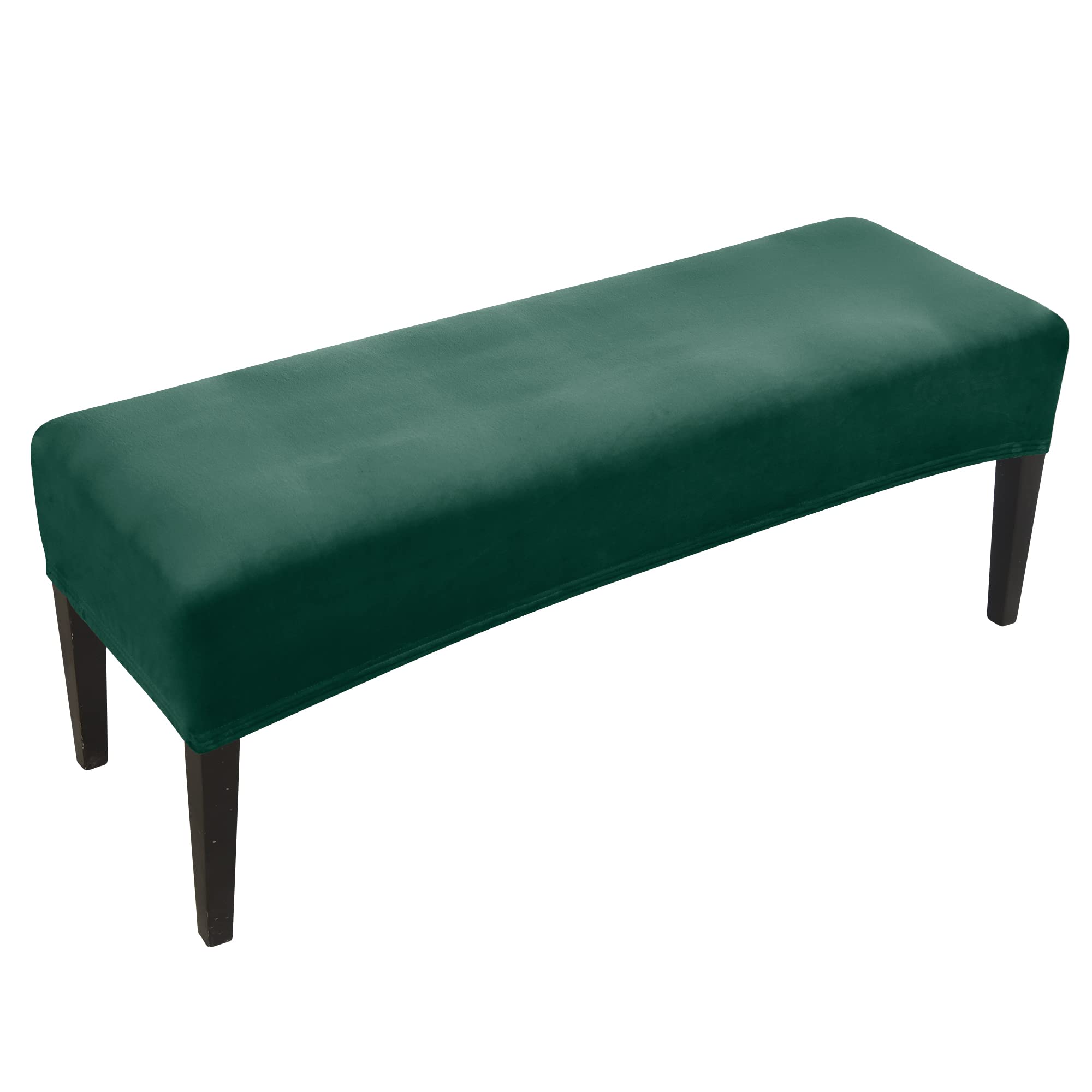 FORCHEER Dining Bench Cover Velvet Black Bench Slipcover for Living Room Rectangle 59inch Bench Seat Protector for Bedroom, Kitchen Washable(Velvet-Black)