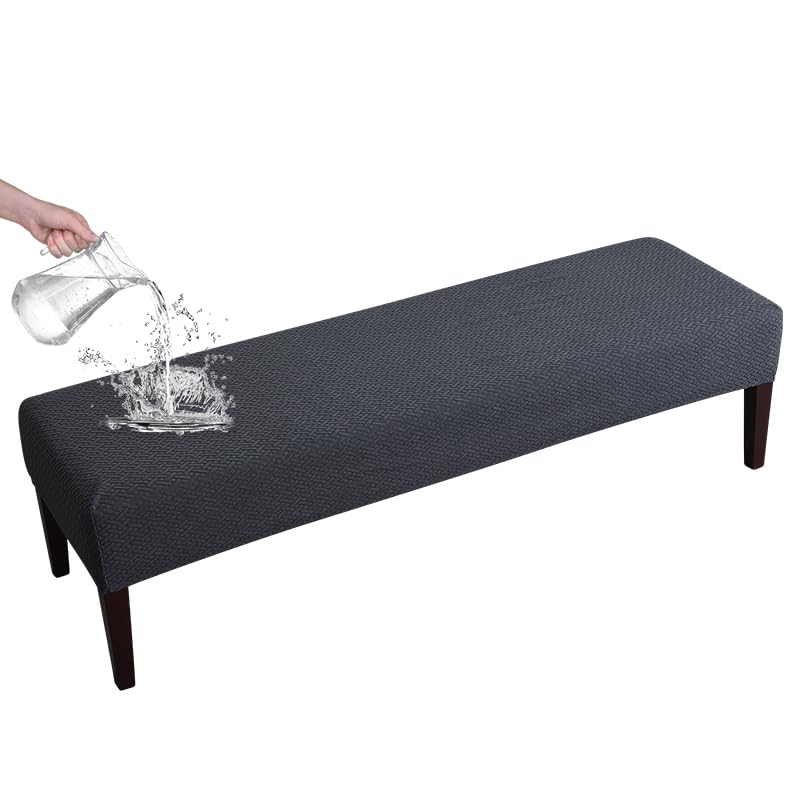 FORCHEER Dining Bench Cover Velvet Black Bench Slipcover for Living Room Rectangle 59inch Bench Seat Protector for Bedroom, Kitchen Washable(Velvet-Black)