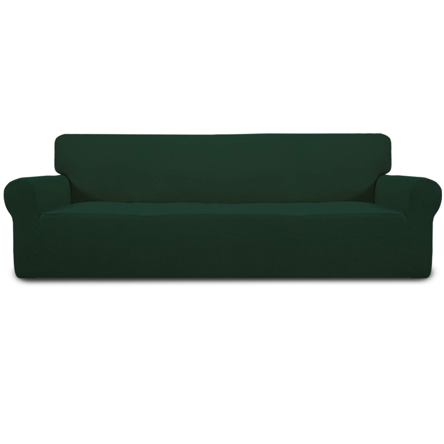 Easy-Going Stretch Sofa Slipcover 1-Piece Sofa Cover Furniture Protector Couch Soft with Elastic Bottom for Kids, Polyester Spandex Jacquard Fabric Small Checks (Sofa, Dark Gray)