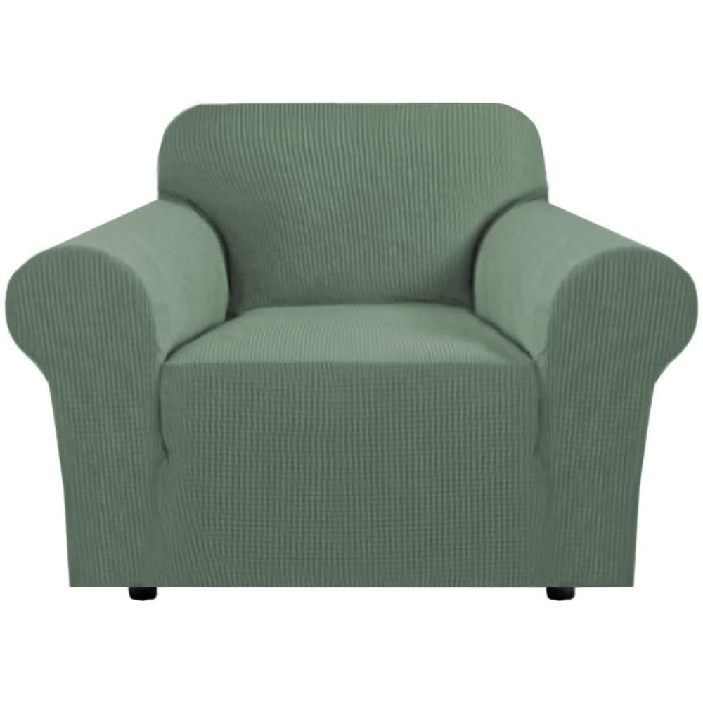 H.VERSAILTEX Stretch Sofa Covers for 3 Cushion Couch Covers Sofa Slipcovers for Living Room Feature Thick Checked Jacquard Fabric with Elastic Bottom, Sofa Large - Sand