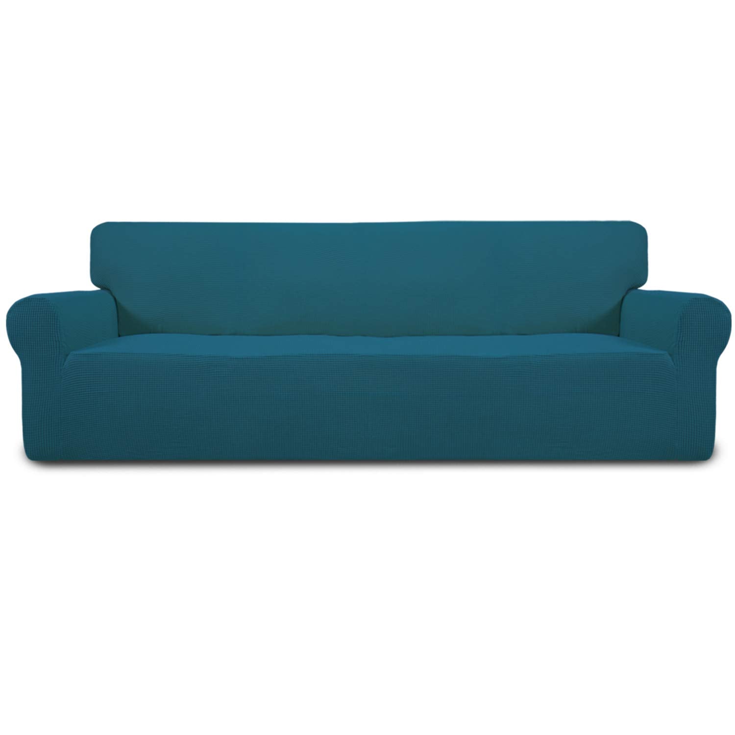 Easy-Going Stretch Sofa Slipcover 1-Piece Sofa Cover Furniture Protector Couch Soft with Elastic Bottom for Kids, Polyester Spandex Jacquard Fabric Small Checks (Sofa, Dark Gray)