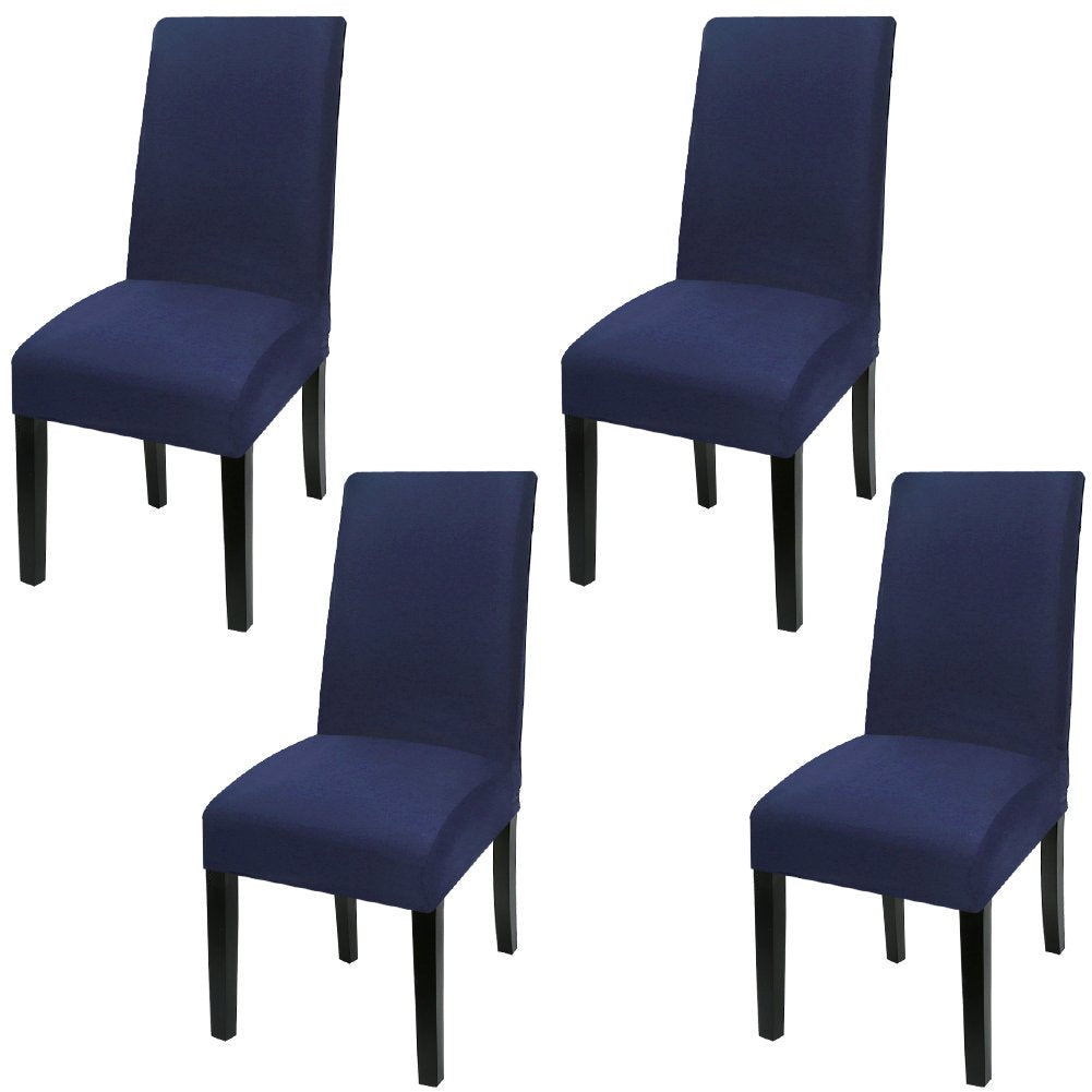 Fuloon Chair Covers for Dining Room 6 Pack, Solid Stretch Dining Chair Covers, Washable Kitchen Slip Covers, Parson Chair Covers Set of 6 (Gray Lotus, 6 Pack)
