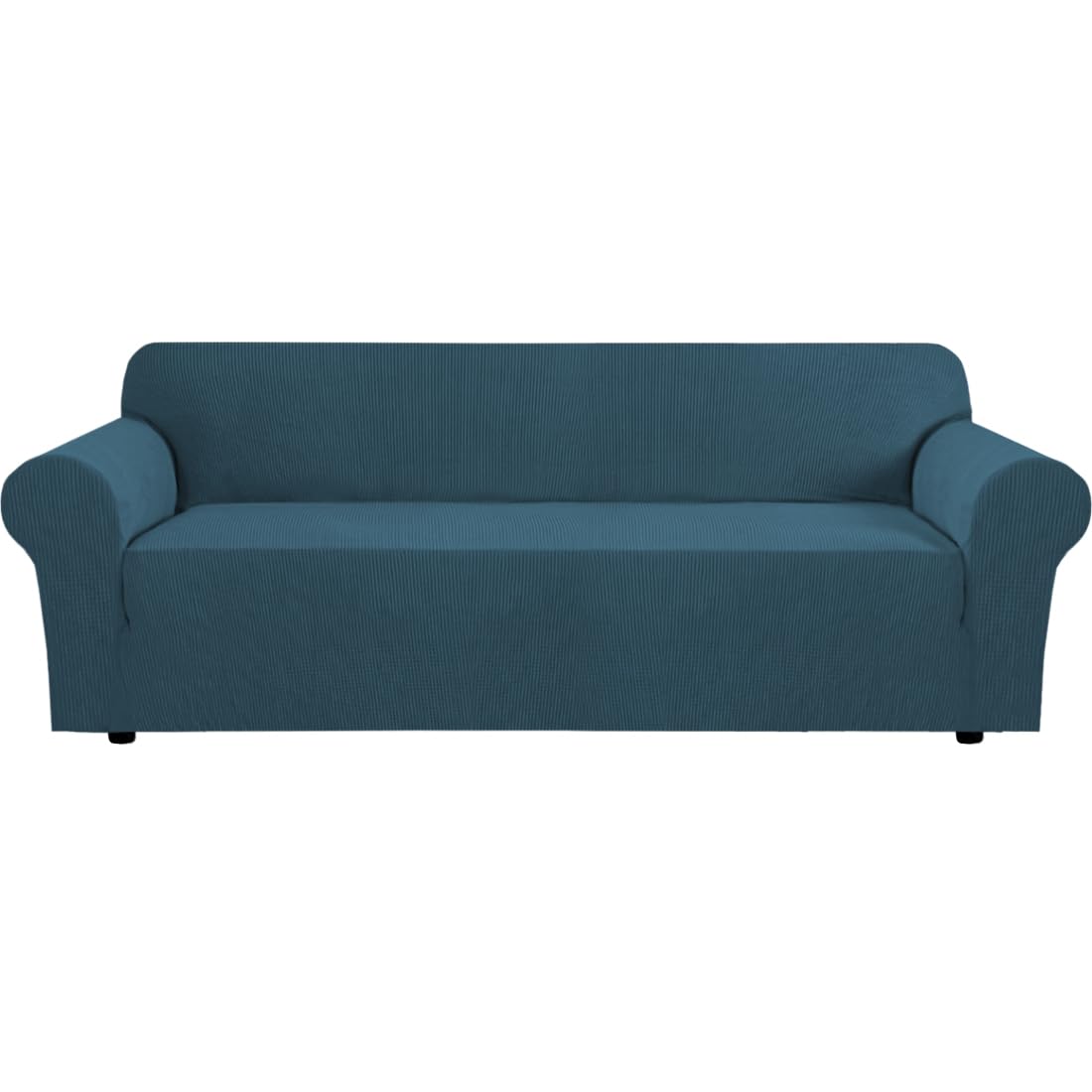 H.VERSAILTEX Stretch Sofa Covers for 3 Cushion Couch Covers Sofa Slipcovers for Living Room Feature Thick Checked Jacquard Fabric with Elastic Bottom, Sofa Large - Sand