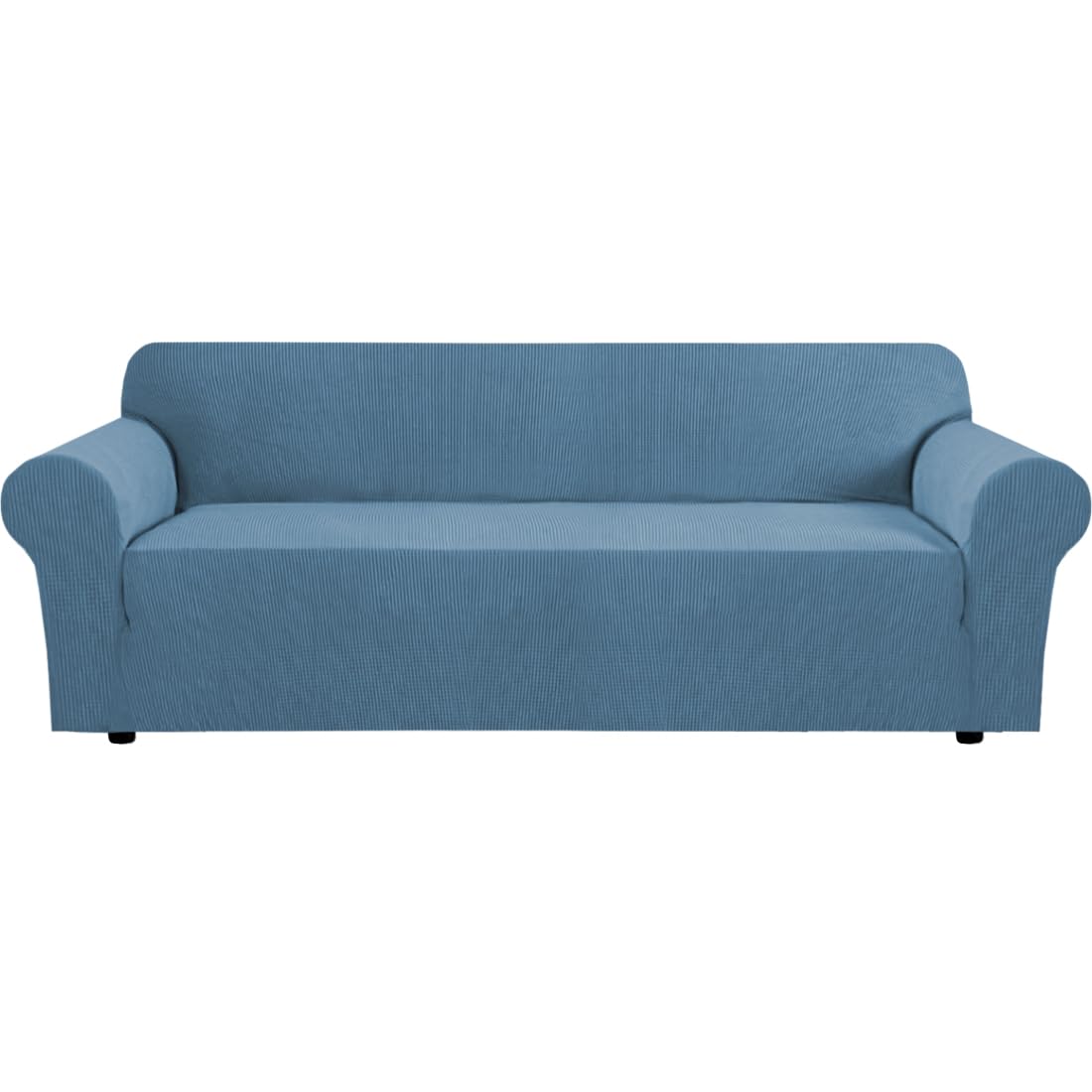 H.VERSAILTEX Stretch Sofa Covers for 3 Cushion Couch Covers Sofa Slipcovers for Living Room Feature Thick Checked Jacquard Fabric with Elastic Bottom, Sofa Large - Sand