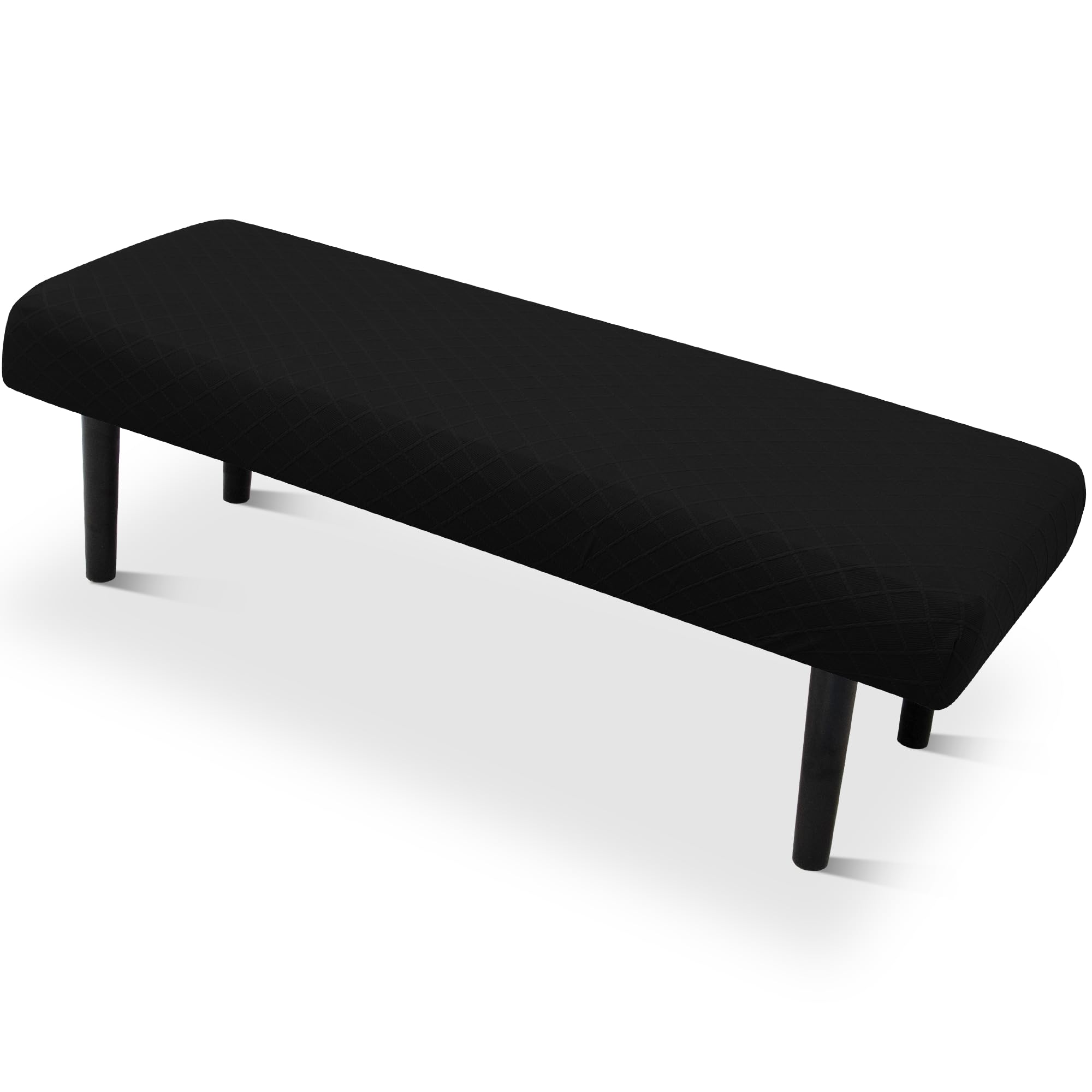 Stretch Bench Seat Cover, Reusable Slipcover for Dining Room & Bedroom, Removable Washable Rectangular Bench Covers, Elastic Fit for Home Furniture(Light Gray)