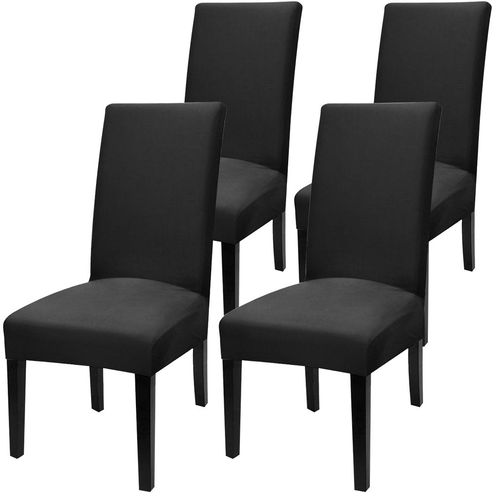 Fuloon Chair Covers for Dining Room 6 Pack, Solid Stretch Dining Chair Covers, Washable Kitchen Slip Covers, Parson Chair Covers Set of 6 (Gray Lotus, 6 Pack)