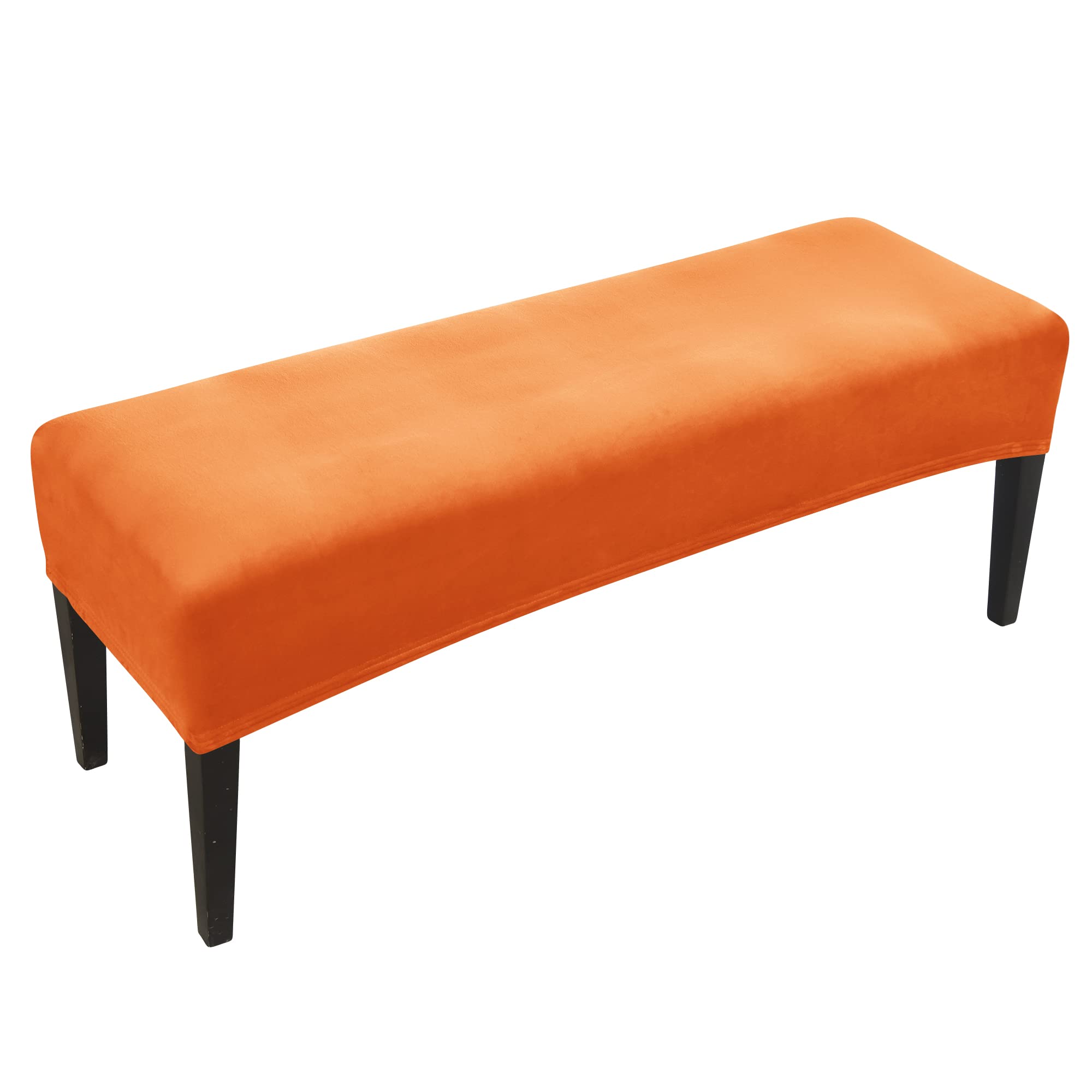 FORCHEER Dining Bench Cover Velvet Black Bench Slipcover for Living Room Rectangle 59inch Bench Seat Protector for Bedroom, Kitchen Washable(Velvet-Black)