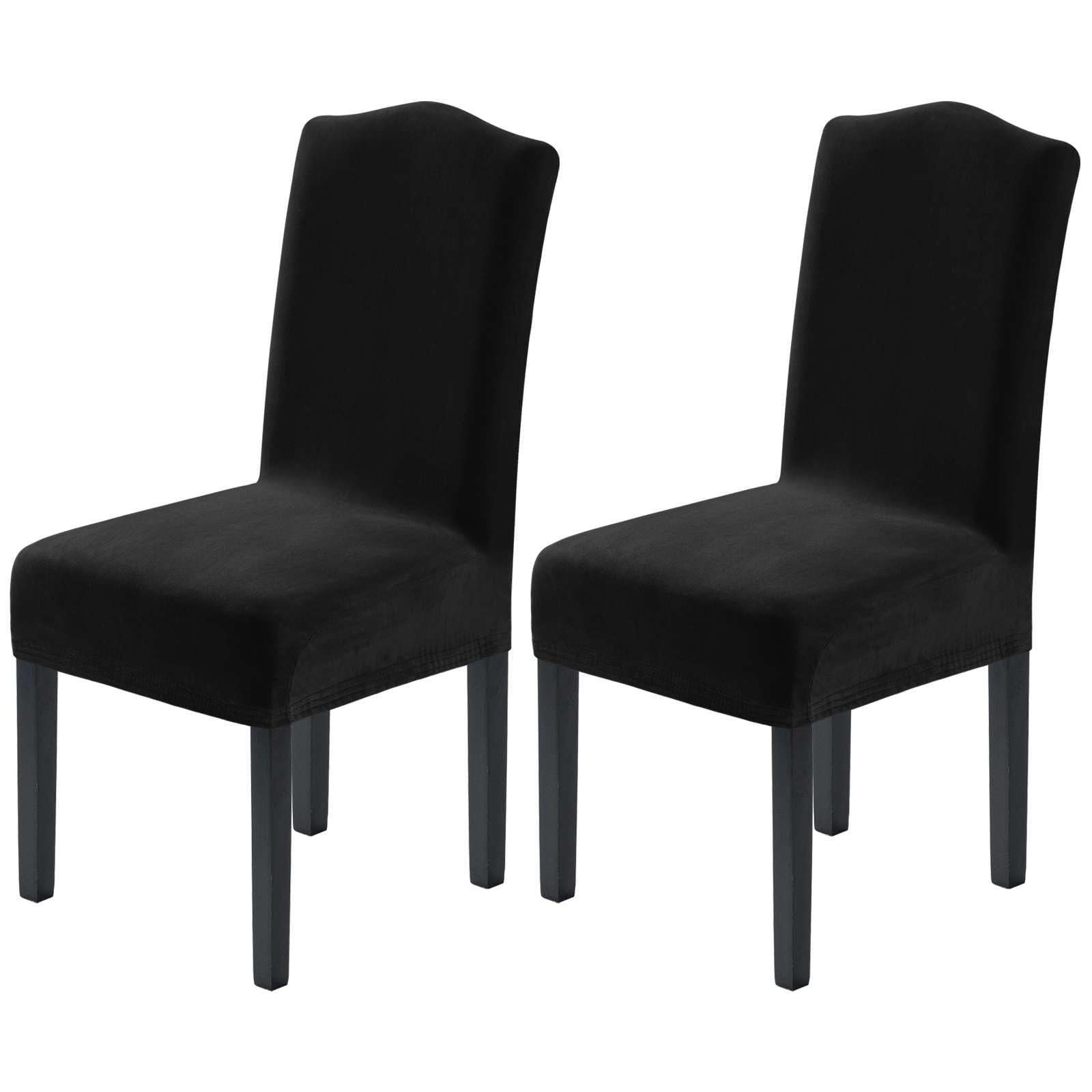 H.VERSAILTEX Dining Chair Covers Stretch for Dining Room Set of 4 Parson Chair Slipcovers Protectors, Soft Thick Solid Velvet Fabric Washable, Taupe