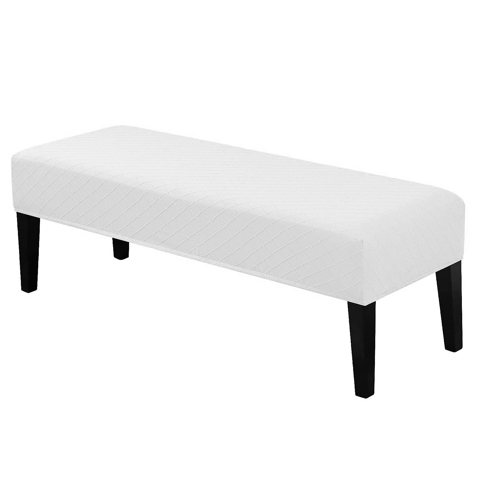 Lebaley Waterproof Stretch Bench Cover – Quilted Pattern, Elastic Rectangular Bench Seat Cover, Washable Bench Slipcover for Dining Room, Entryway & Kitchen (Black)