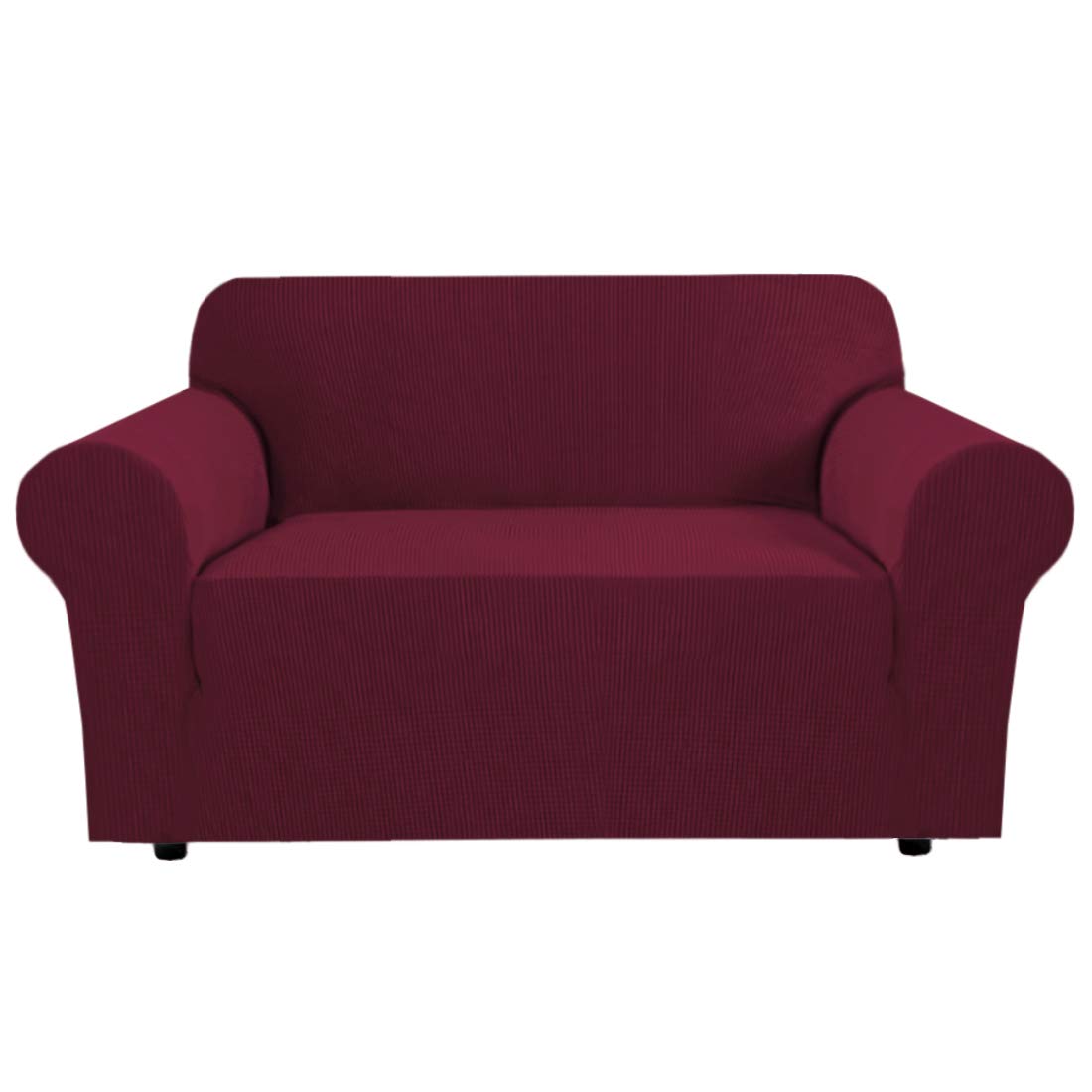 H.VERSAILTEX Stretch Sofa Covers for 3 Cushion Couch Covers Sofa Slipcovers for Living Room Feature Thick Checked Jacquard Fabric with Elastic Bottom, Sofa Large - Sand