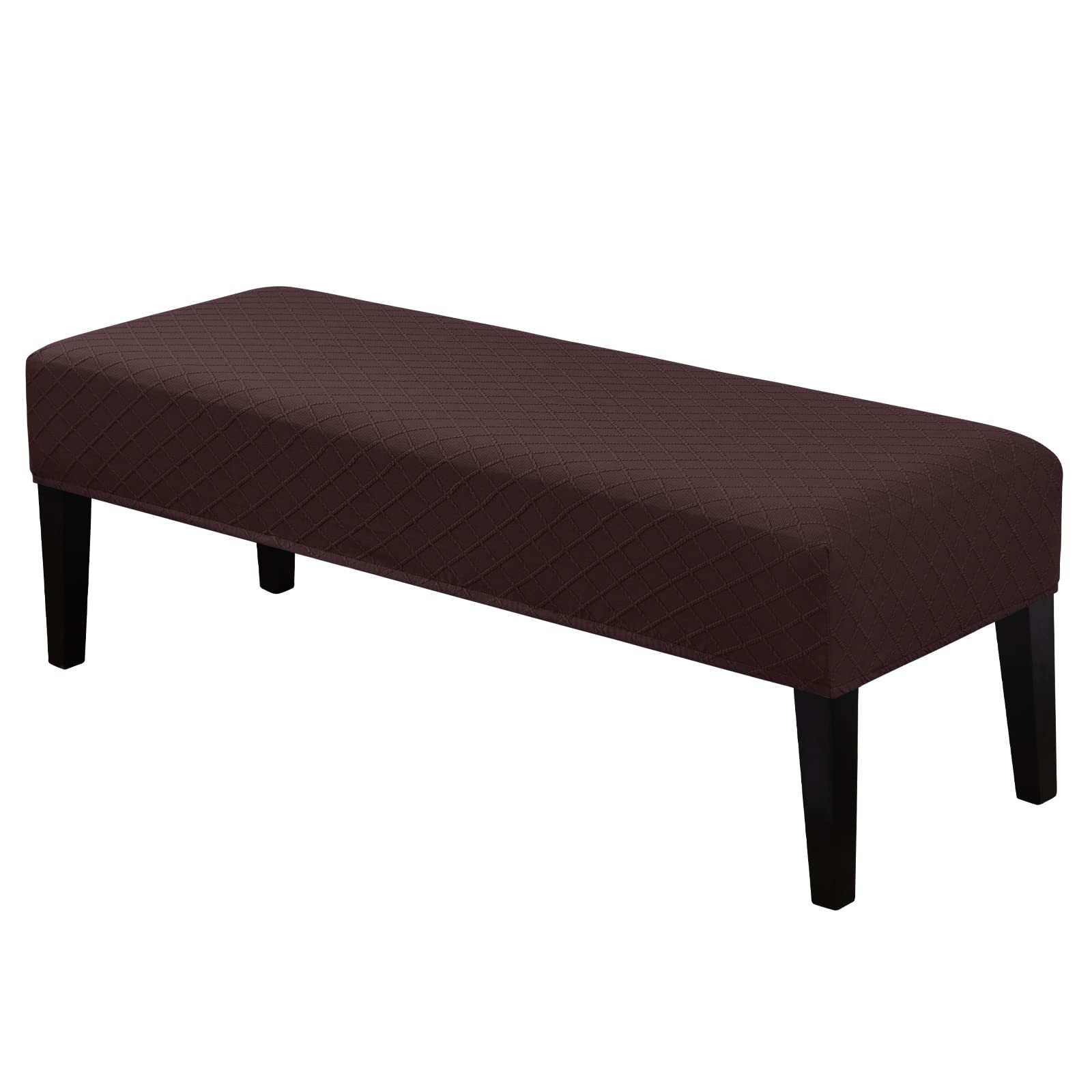 Lebaley Waterproof Stretch Bench Cover – Quilted Pattern, Elastic Rectangular Bench Seat Cover, Washable Bench Slipcover for Dining Room, Entryway & Kitchen (Black)
