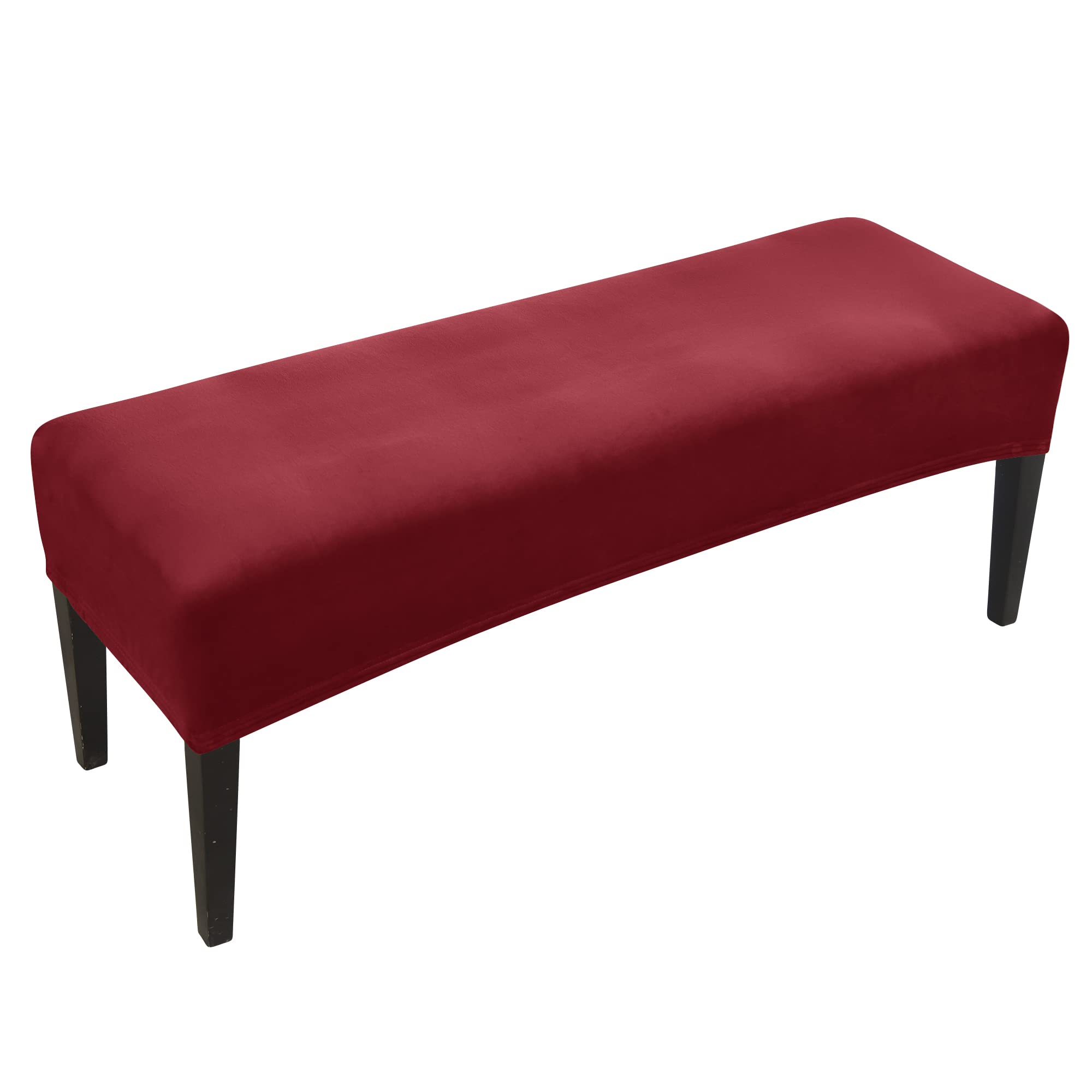 FORCHEER Dining Bench Cover Velvet Black Bench Slipcover for Living Room Rectangle 59inch Bench Seat Protector for Bedroom, Kitchen Washable(Velvet-Black)