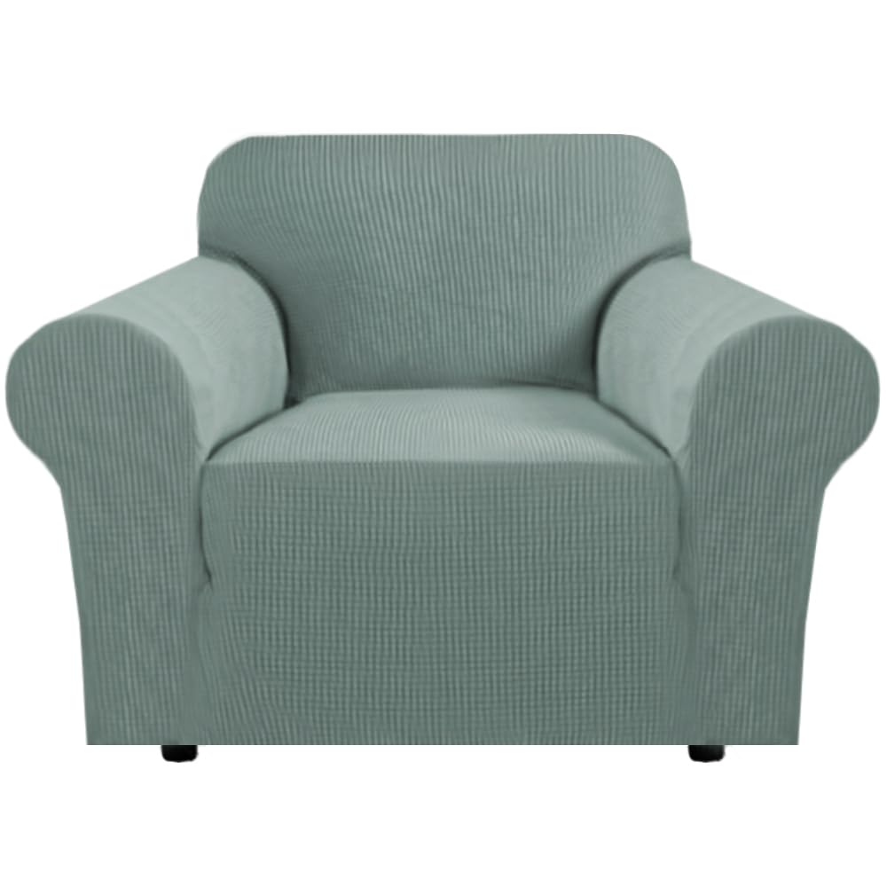 H.VERSAILTEX Stretch Sofa Covers for 3 Cushion Couch Covers Sofa Slipcovers for Living Room Feature Thick Checked Jacquard Fabric with Elastic Bottom, Sofa Large - Sand