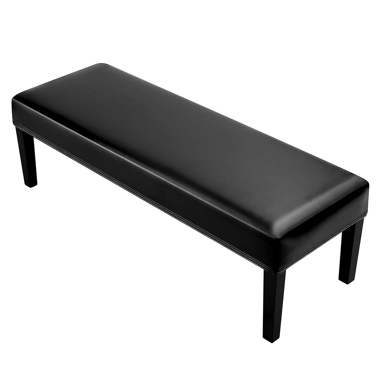 YISUN Dining Room Bench Covers, PU Leather Waterproof Upholstered Bench Slipcover, Removable Washable Bench Seat Protectors for Living Room, Bedroom, Kitchen(PU Coffee)