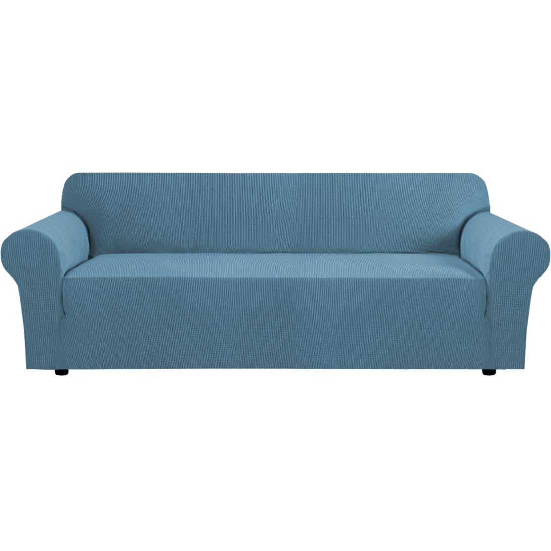 H.VERSAILTEX Stretch Sofa Covers for 3 Cushion Couch Covers Sofa Slipcovers for Living Room Feature Thick Checked Jacquard Fabric with Elastic Bottom, Sofa Large - Sand