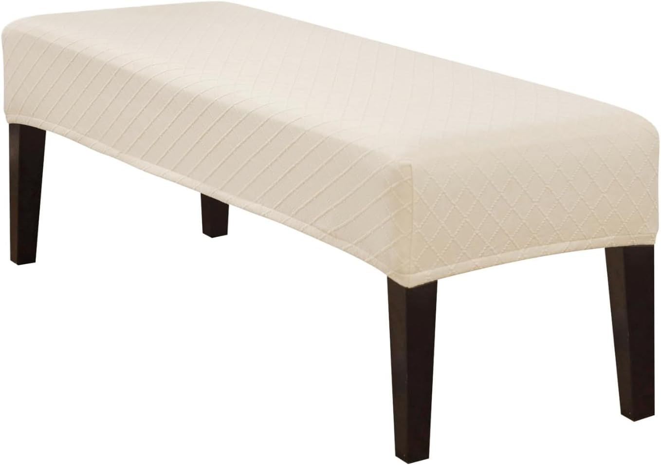 SearchI Dining Bench Cover, Stretch Washable Long Bench Seat Covers, Rectangle Dining Table Bench Slipover for Dining Room, Living Room, Kitchen(Beige)