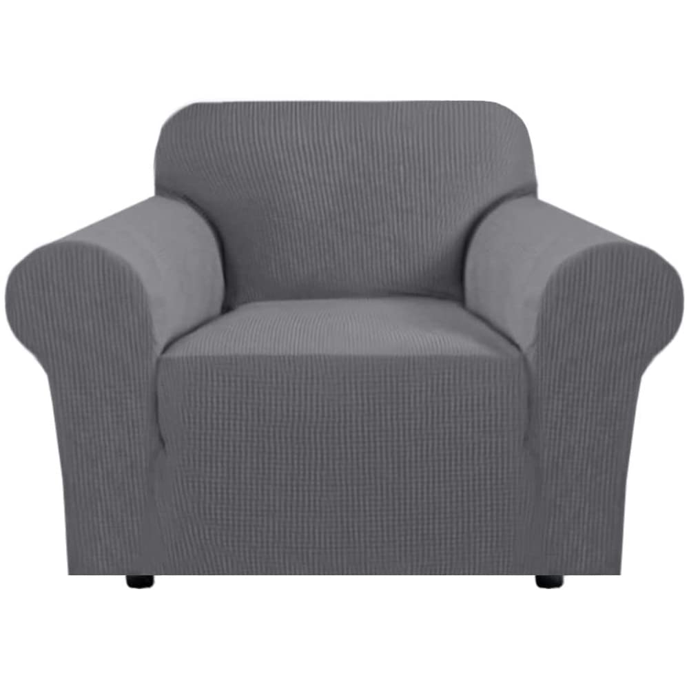 H.VERSAILTEX Stretch Sofa Covers for 3 Cushion Couch Covers Sofa Slipcovers for Living Room Feature Thick Checked Jacquard Fabric with Elastic Bottom, Sofa Large - Sand