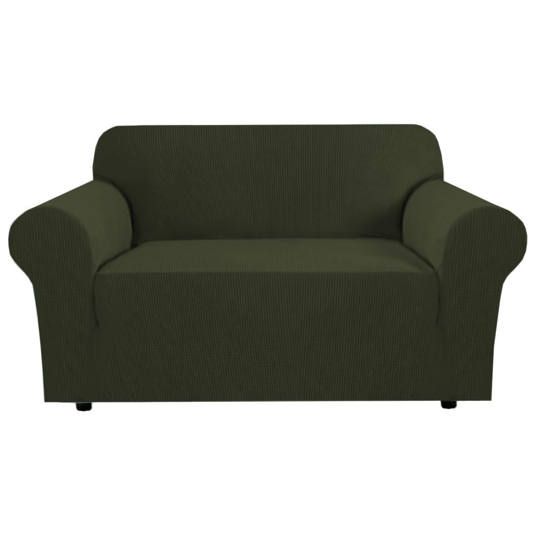 H.VERSAILTEX Stretch Sofa Covers for 3 Cushion Couch Covers Sofa Slipcovers for Living Room Feature Thick Checked Jacquard Fabric with Elastic Bottom, Sofa Large - Sand