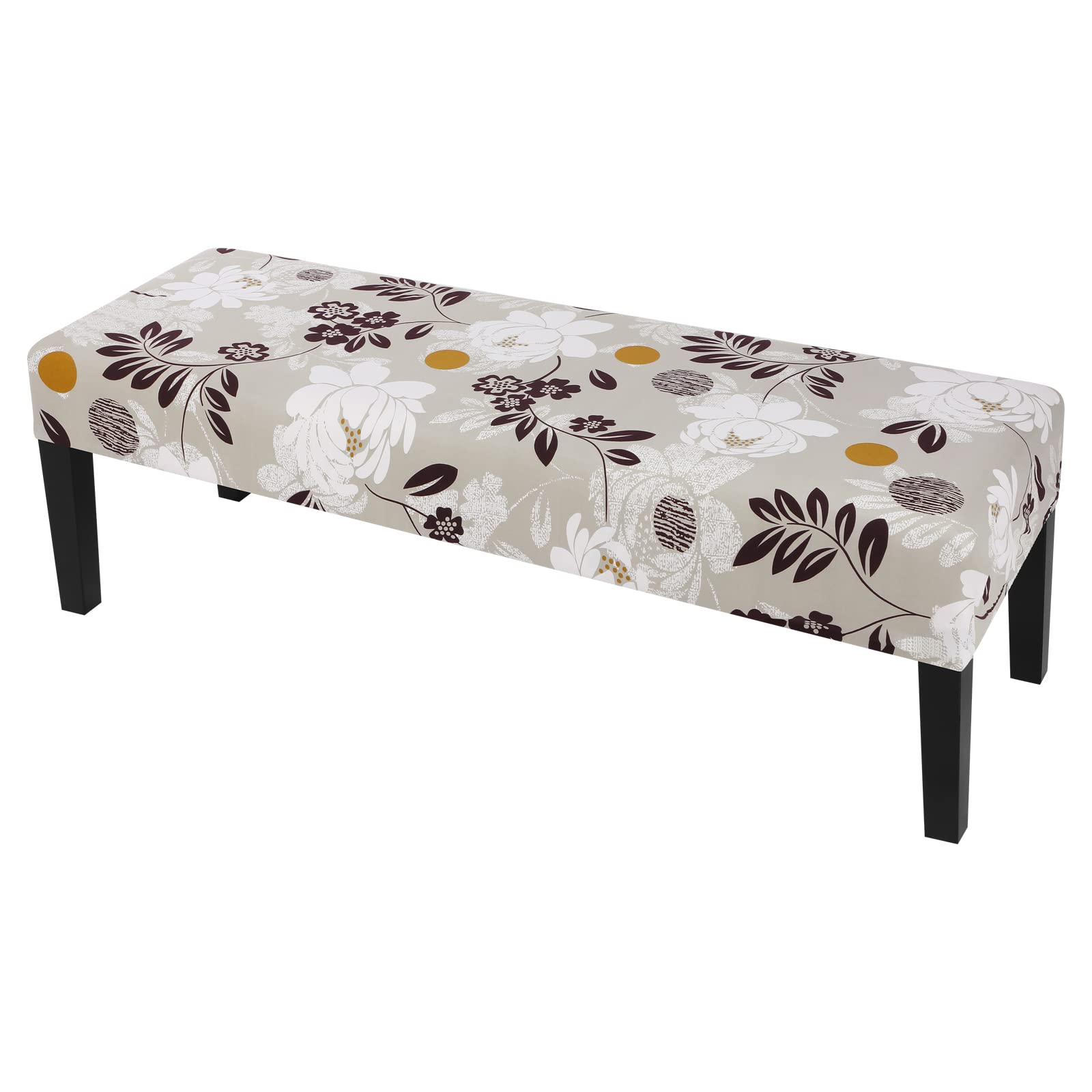 SearchI Dining Bench Cover, Stretch Washable Long Bench Seat Covers, Rectangle Dining Table Bench Slipover for Dining Room, Living Room, Kitchen(Beige)