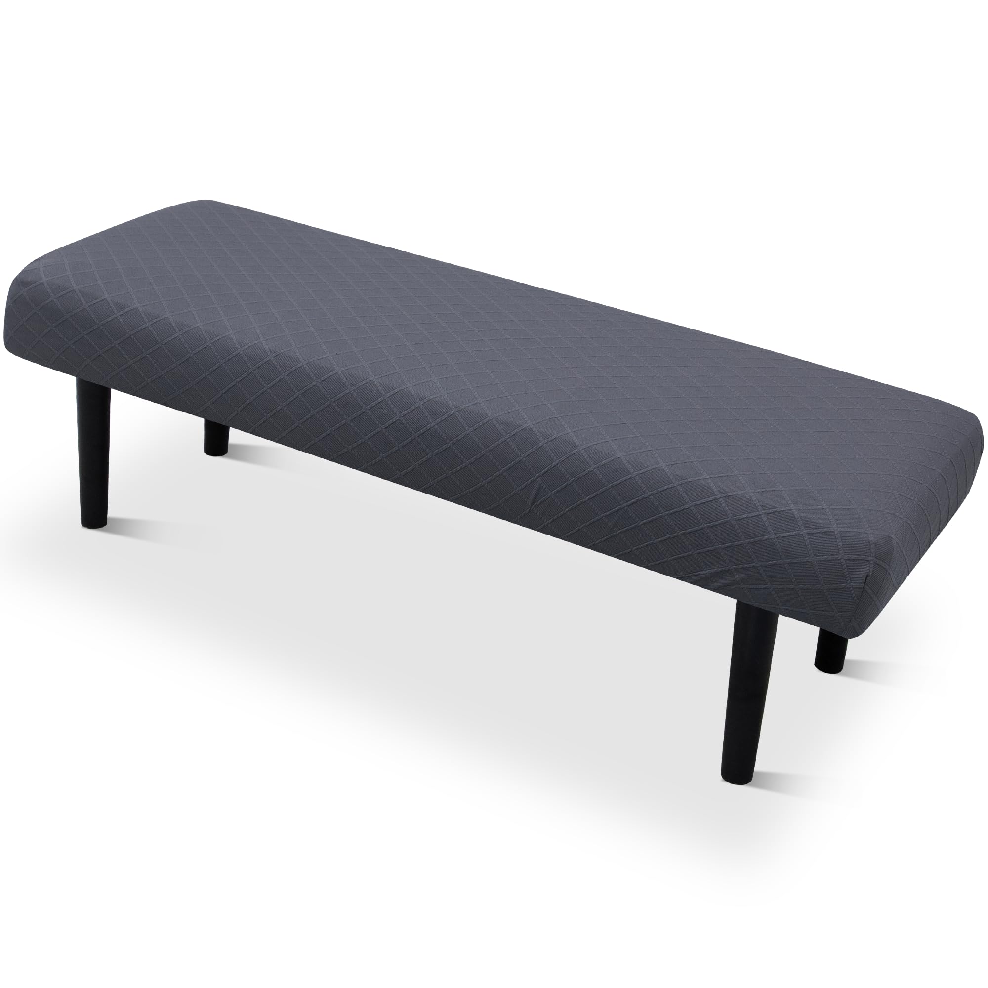 Stretch Bench Seat Cover, Reusable Slipcover for Dining Room & Bedroom, Removable Washable Rectangular Bench Covers, Elastic Fit for Home Furniture(Light Gray)