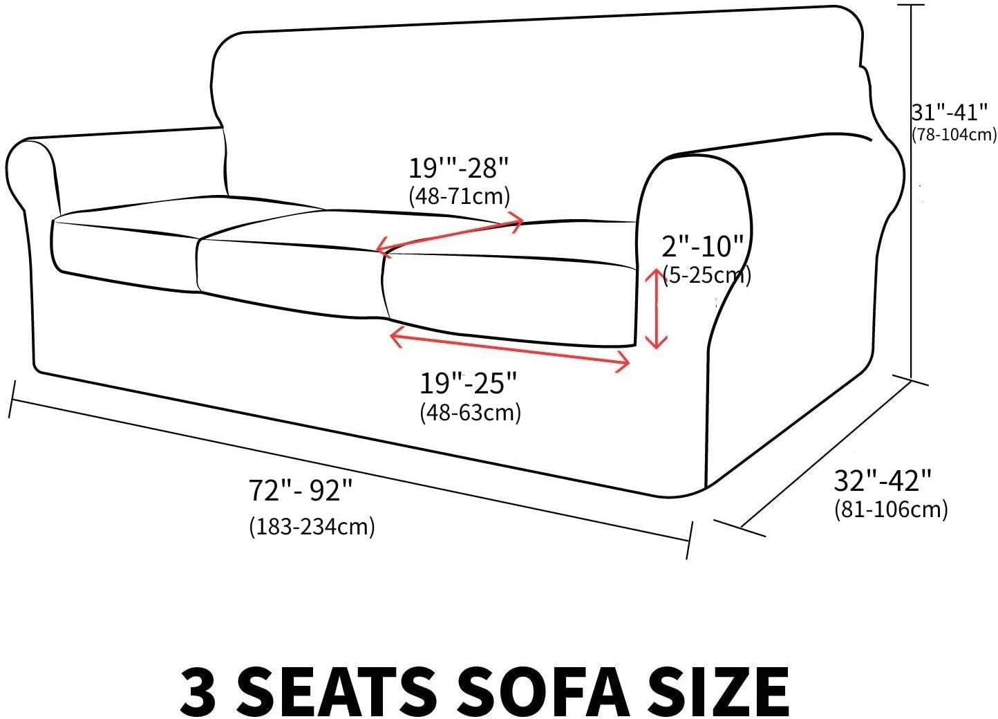 MAXIJIN 4 Piece Couch Covers for 3 Cushion Couch Super Stretch Non Slip Couch Cover for Dogs Pet Friendly Elastic Jacquard Furniture Protector Sofa Slipcovers (Sofa, Light Gray)