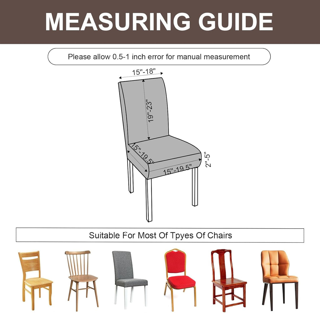 Genina Waterproof Dining Room Chair Covers Stretch Parsons Chair Slipcovers for Dining Room Kitchen Chair Protector Cover, Removable, Washable (4, Flower Pattern-Dark Gray)