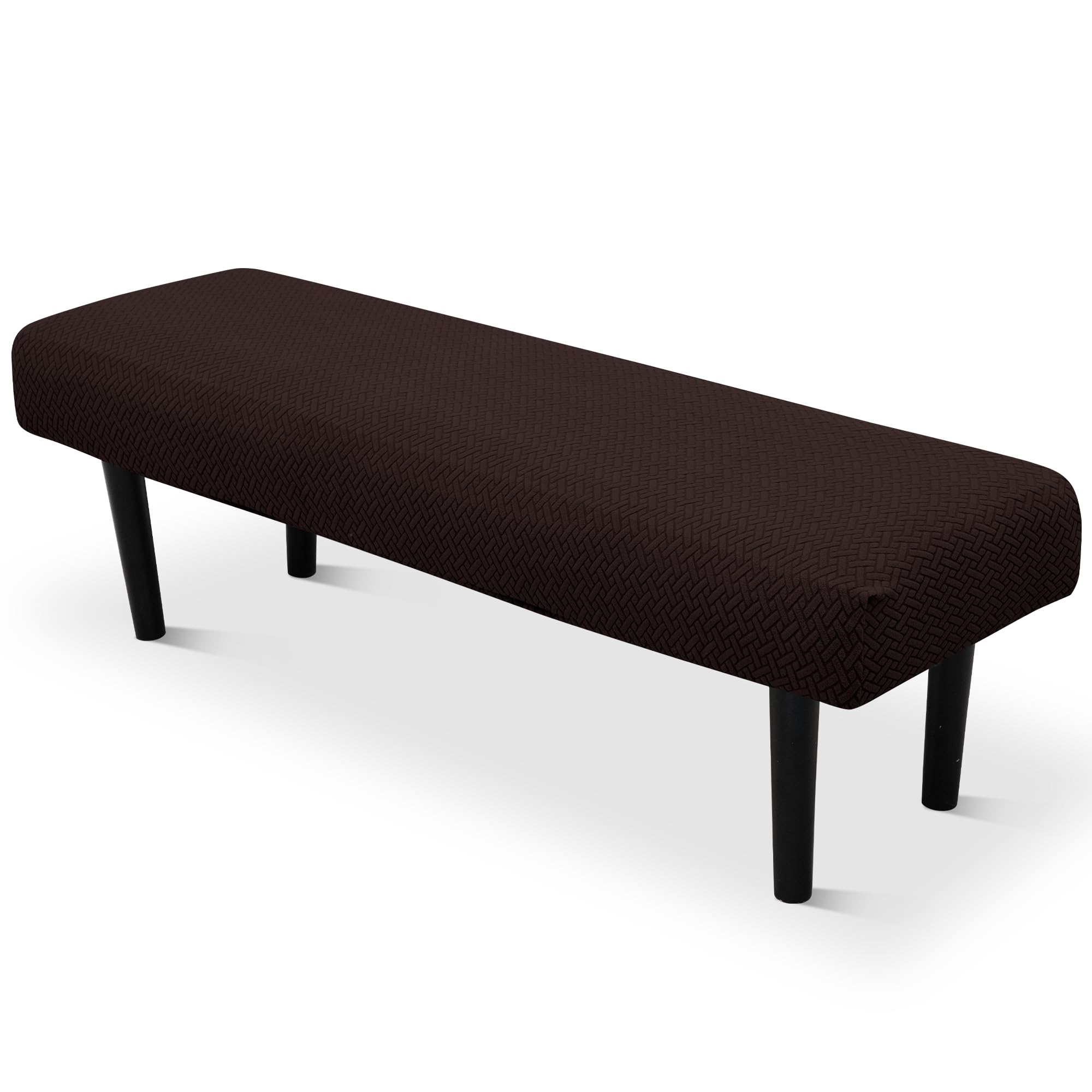 Stretch Bench Seat Cover, Reusable Slipcover for Dining Room & Bedroom, Removable Washable Rectangular Bench Covers, Elastic Fit for Home Furniture(Light Gray)