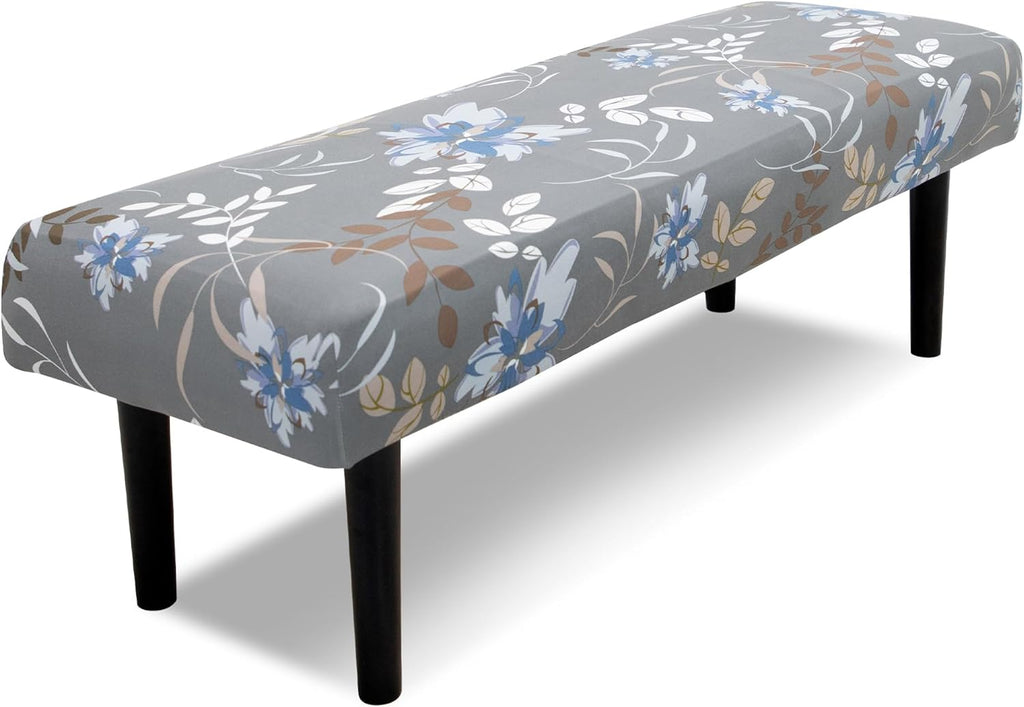 Stretch Bench Covers, Bench Seat Covers, Bench Cushions Covers, Printed Bench Seat Protector, Washable Bench Slipcover, Rectangle Bench Covers for Dining Room, Living Room, Kitchen (Flowers)