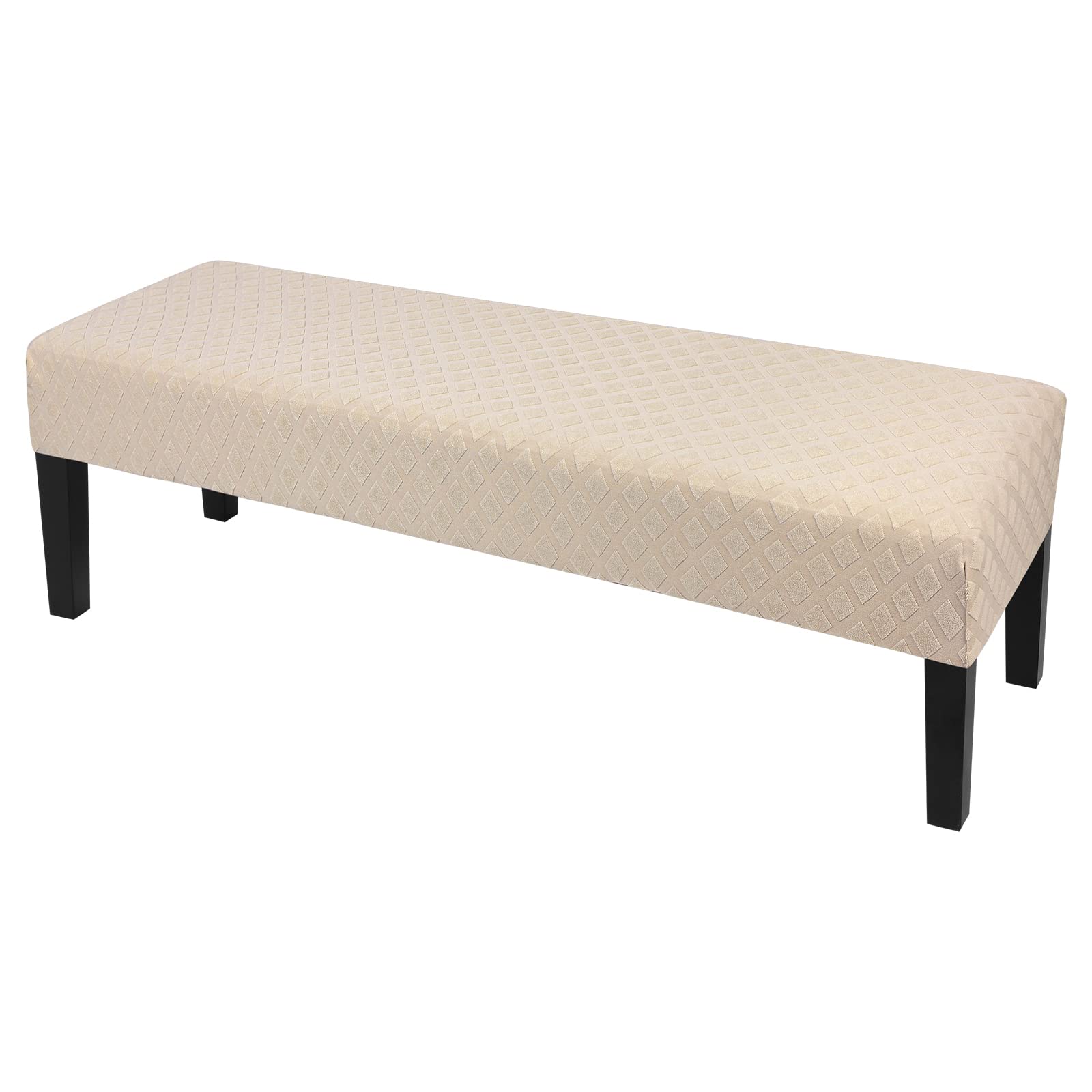 SearchI Dining Bench Cover, Stretch Washable Long Bench Seat Covers, Rectangle Dining Table Bench Slipover for Dining Room, Living Room, Kitchen(Beige)