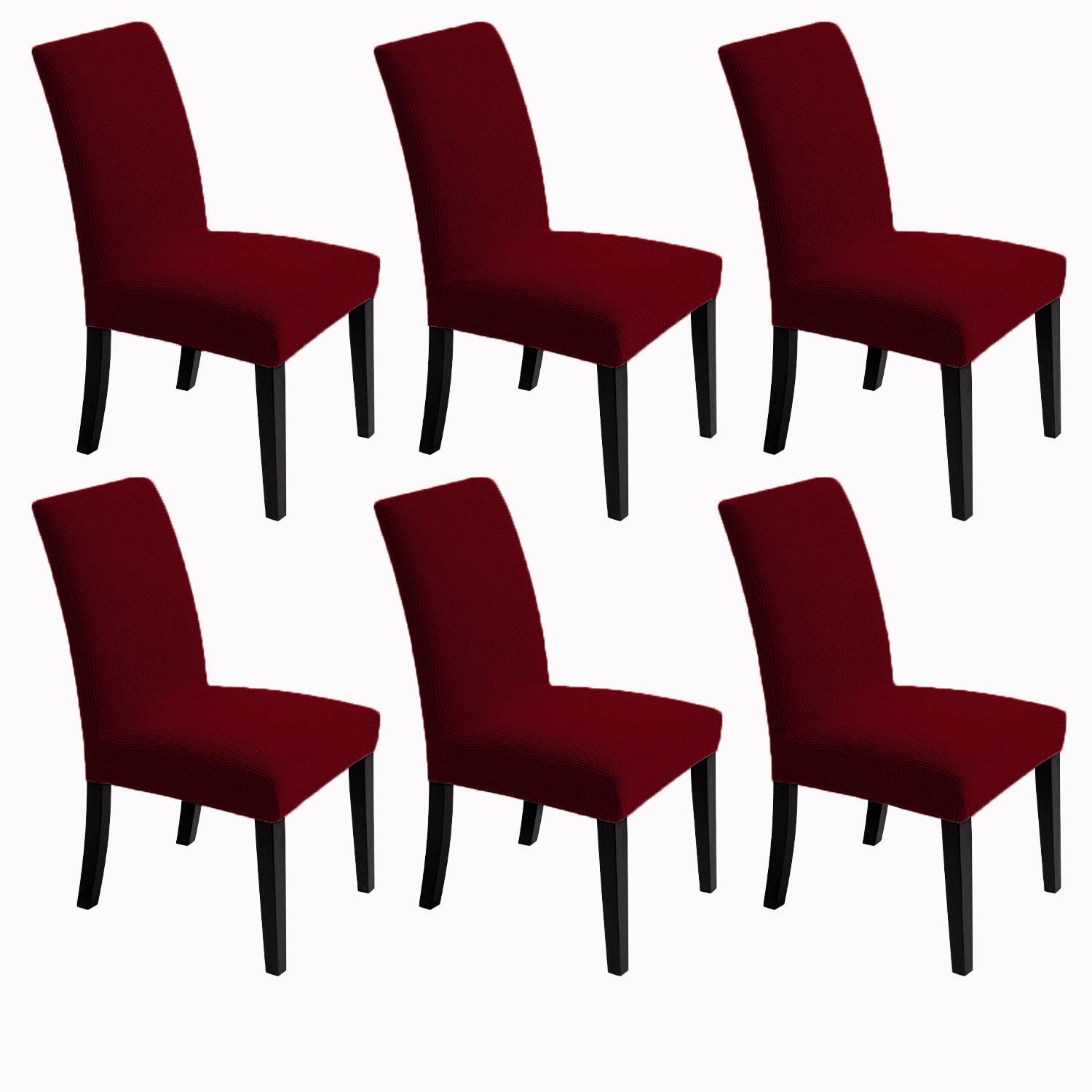 Chair Covers for Dining Room - Stretch Chair Slipcovers for Decorative Seat Protector Armless Removable Washable Elastic Dinner Universal Spandex Solid Chair Slip Covers Set (Cream,4)